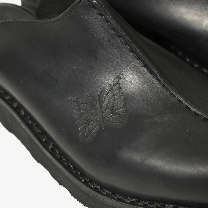 Needles Art. Papillon Emb. Center Seam Mountain Slip In - Black w/Vibram Moreflex Sole