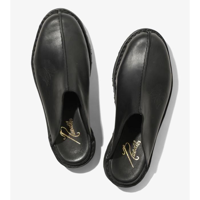 Needles Art. Papillon Emb. Center Seam Mountain Slip In - Black w/Vibram Moreflex Sole