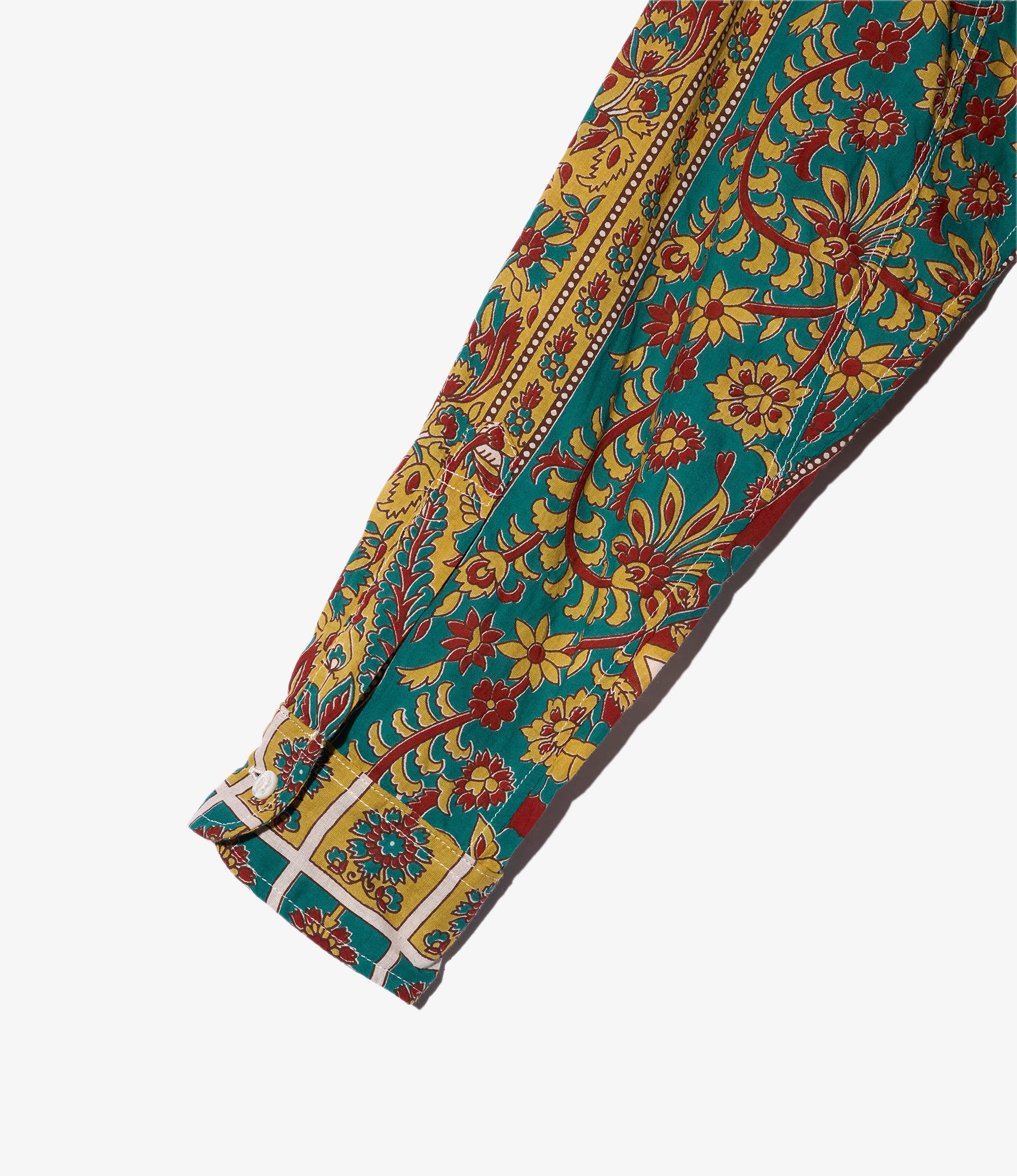 19th Century BD Shirt - Jade/Khaki Floral Stripe