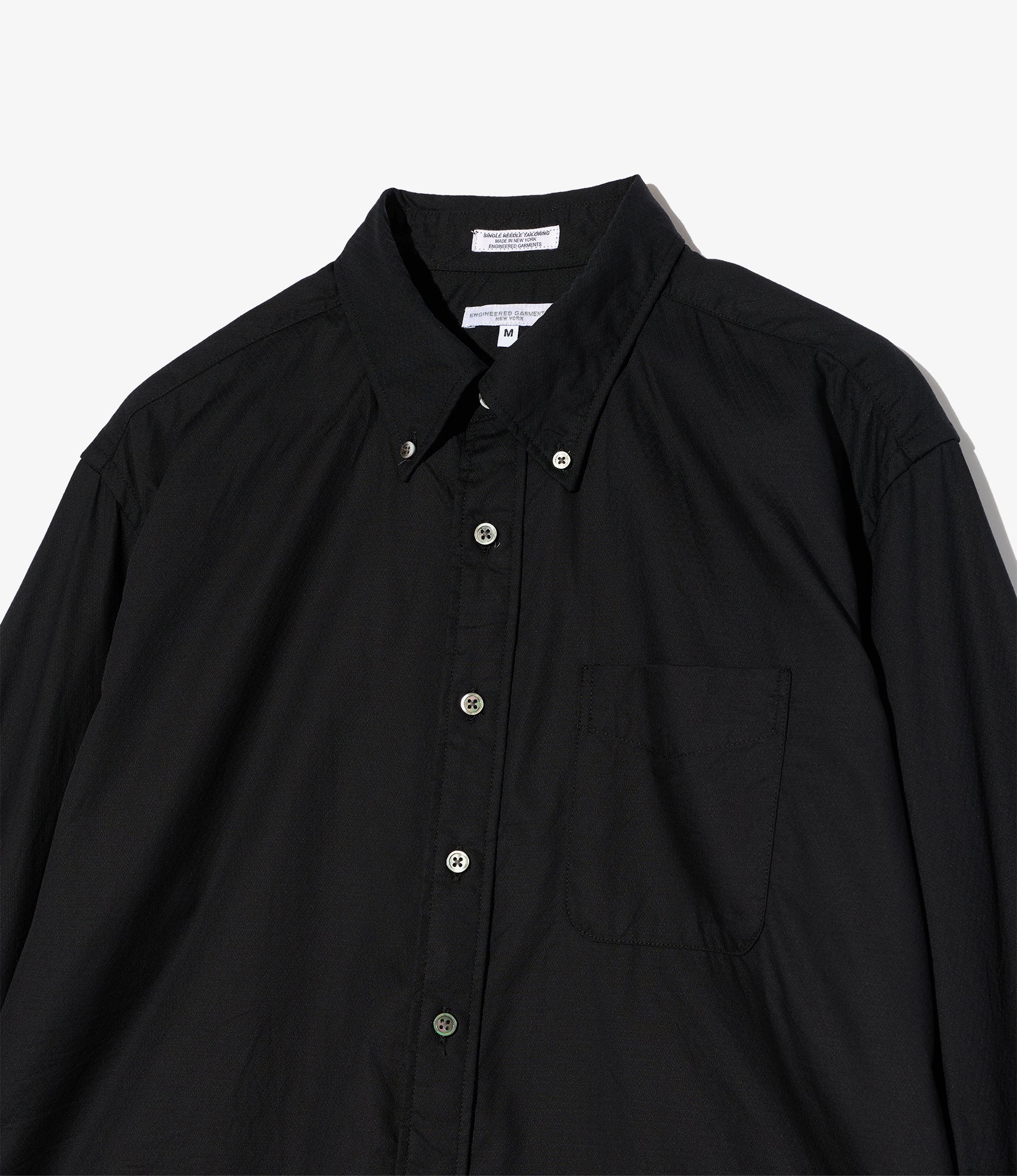 19th Century BD Shirt - Black Cotton Dobby Small Foulard