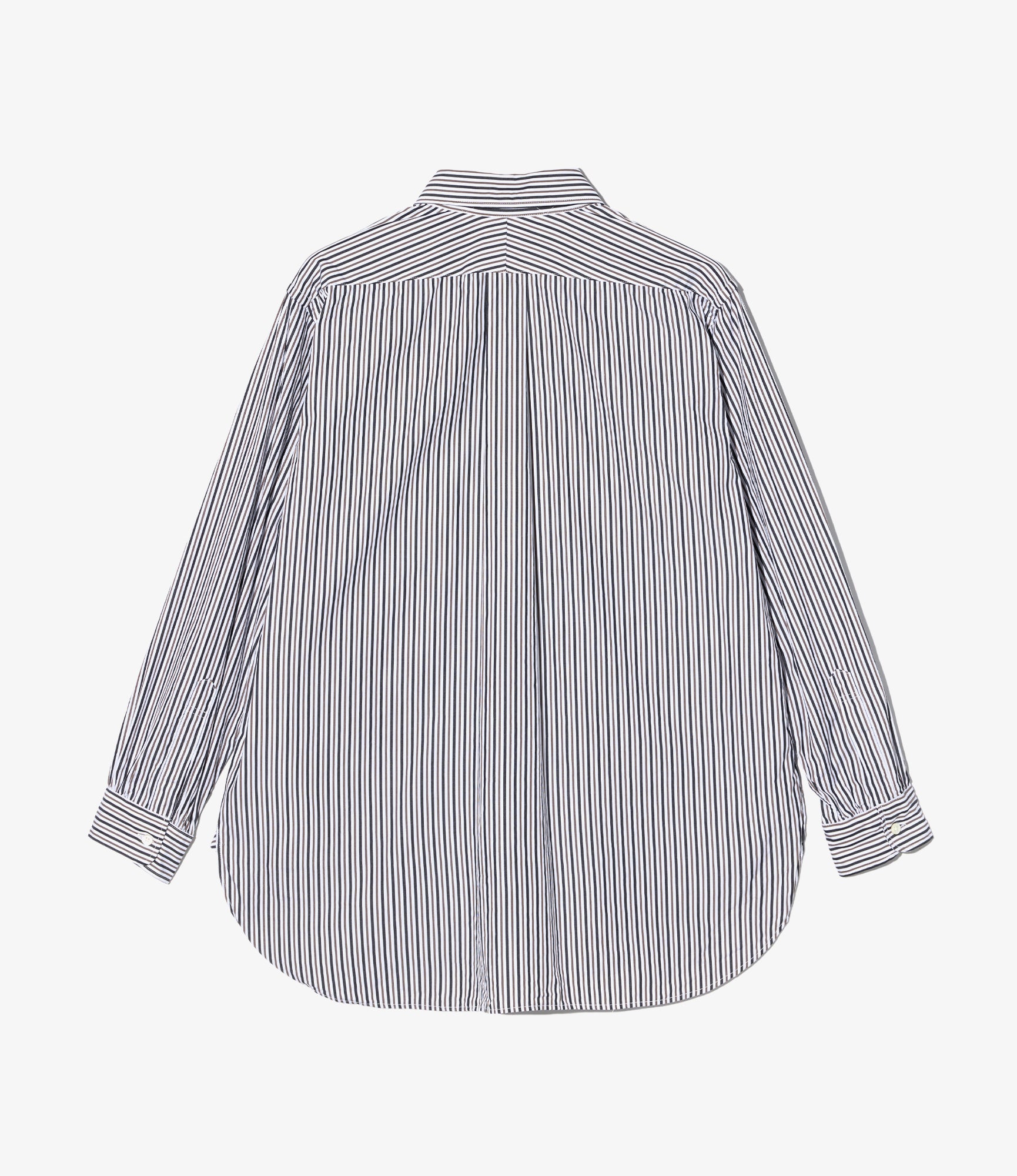 19th Century BD Shirt - White/Brown Stripe Cotton Broadcloth