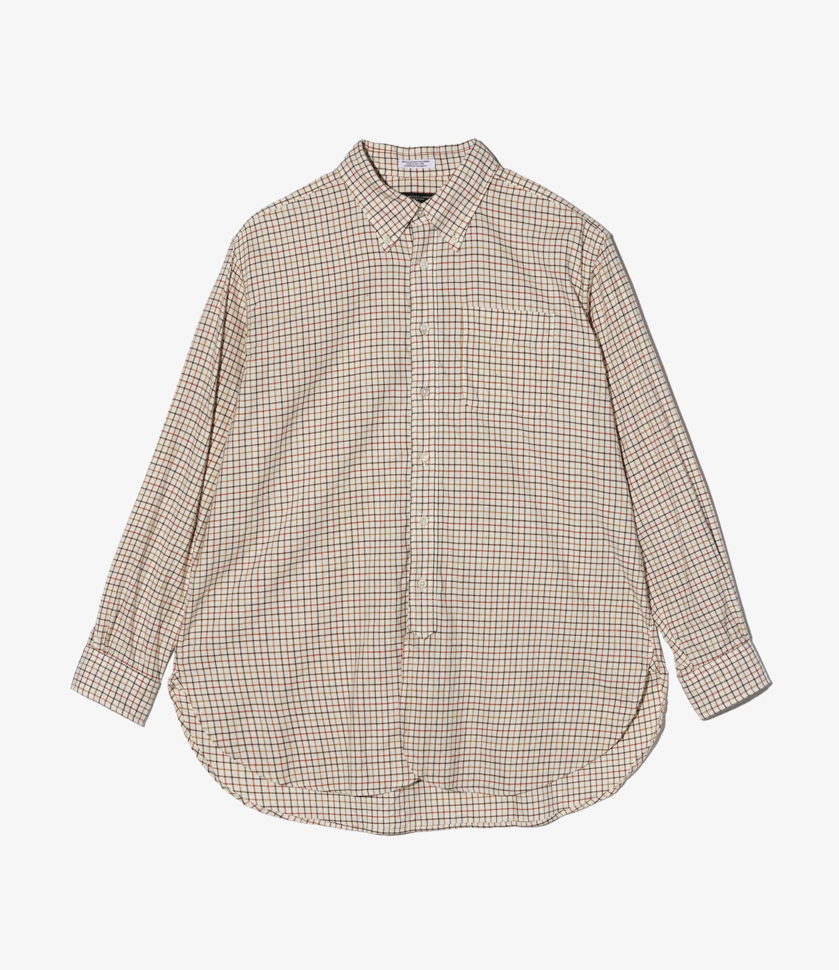 19th Century BD Shirt - Ivory Brushed Cotton Tattersall