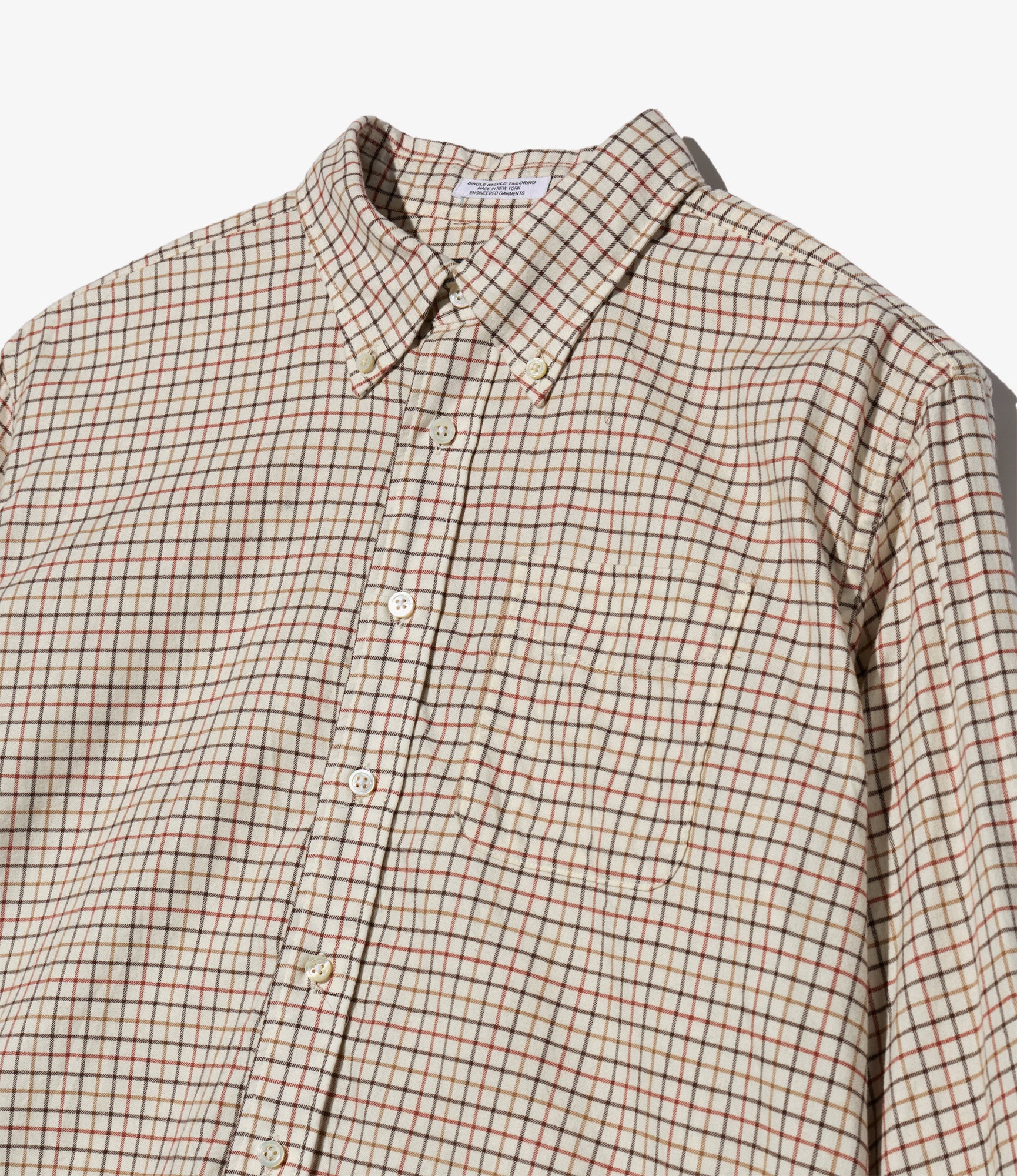 19th Century BD Shirt - Ivory Brushed Cotton Tattersall