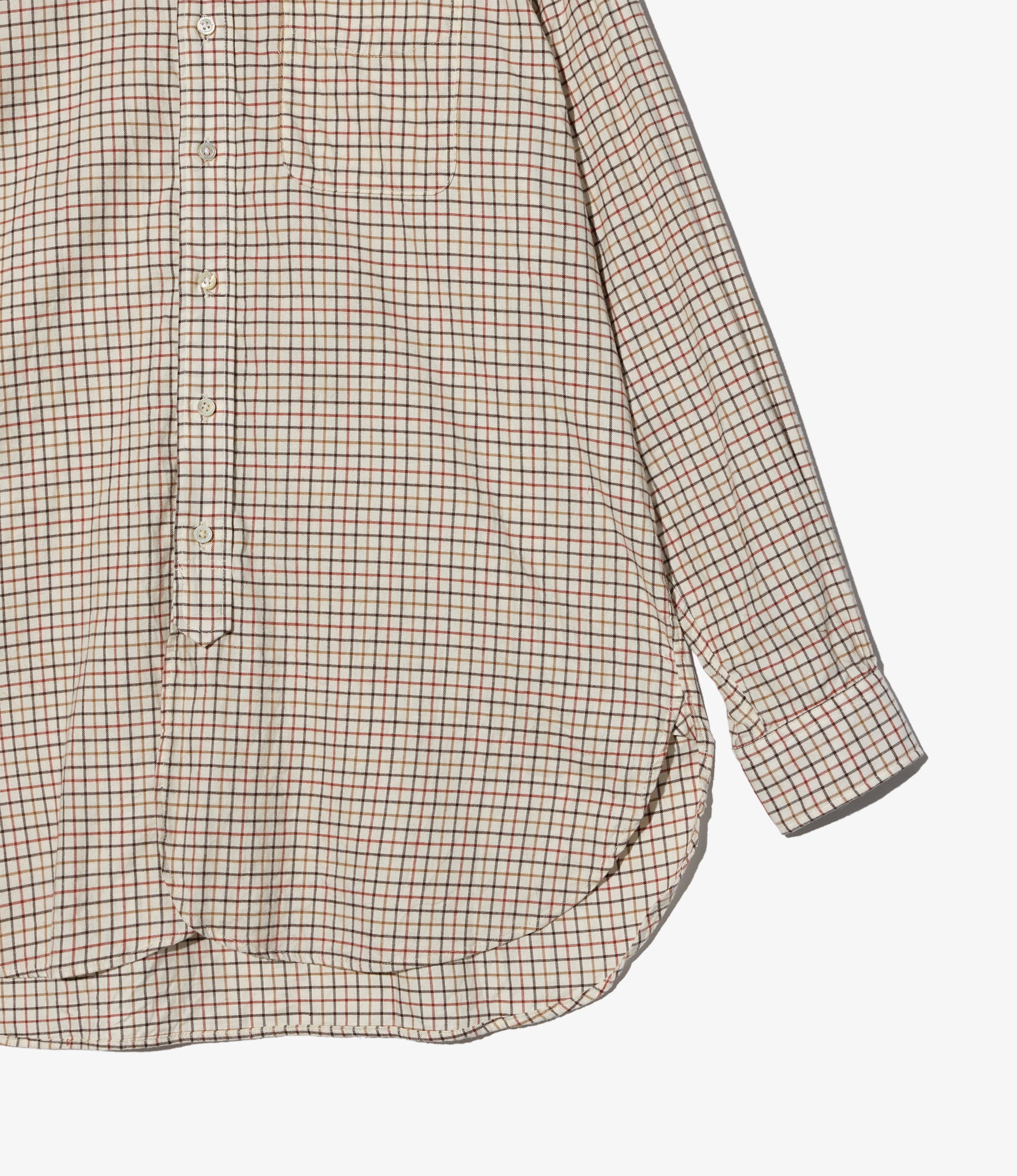 19th Century BD Shirt - Ivory Brushed Cotton Tattersall