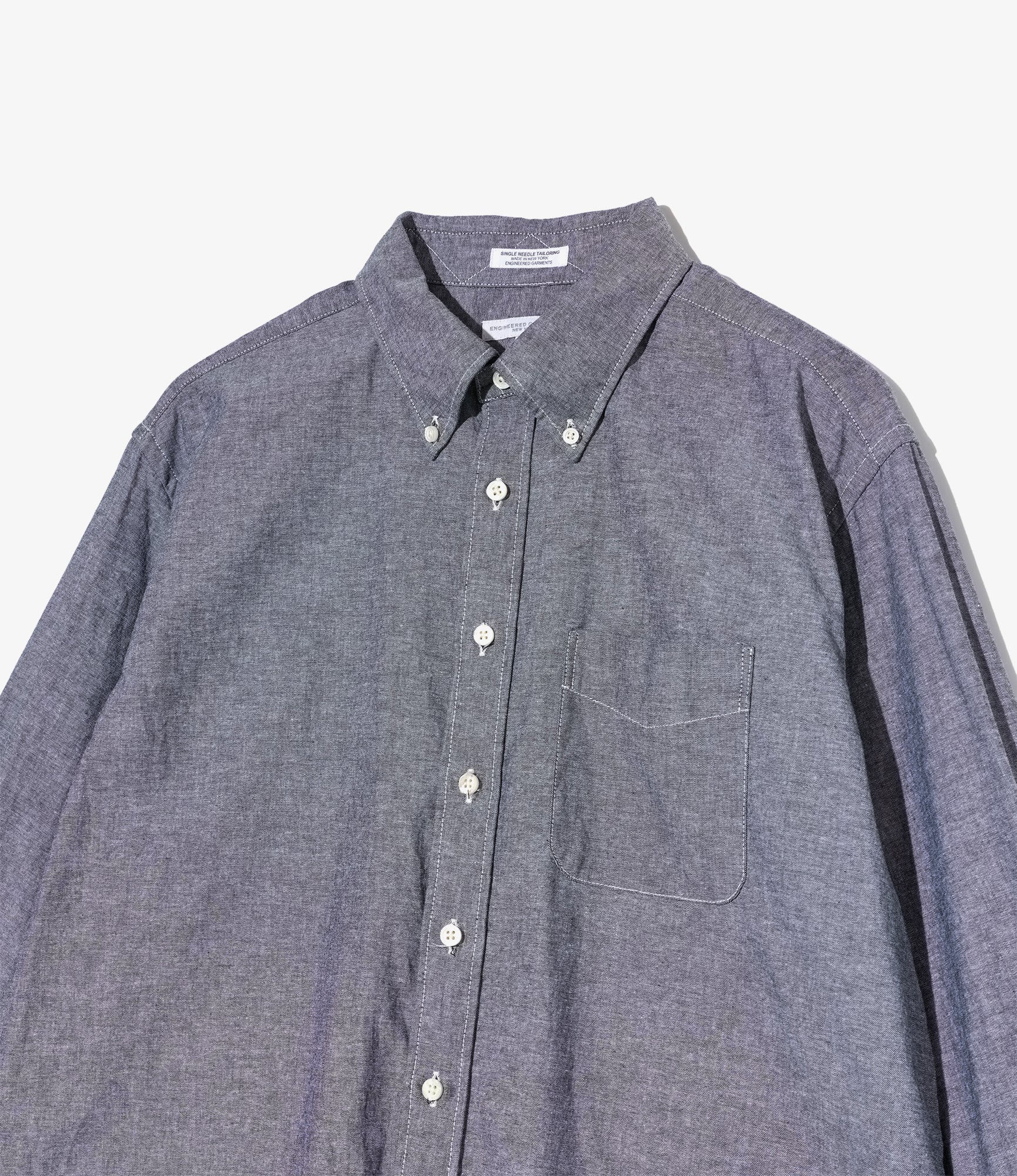 19th Century BD Shirt - Grey Cotton Chambray