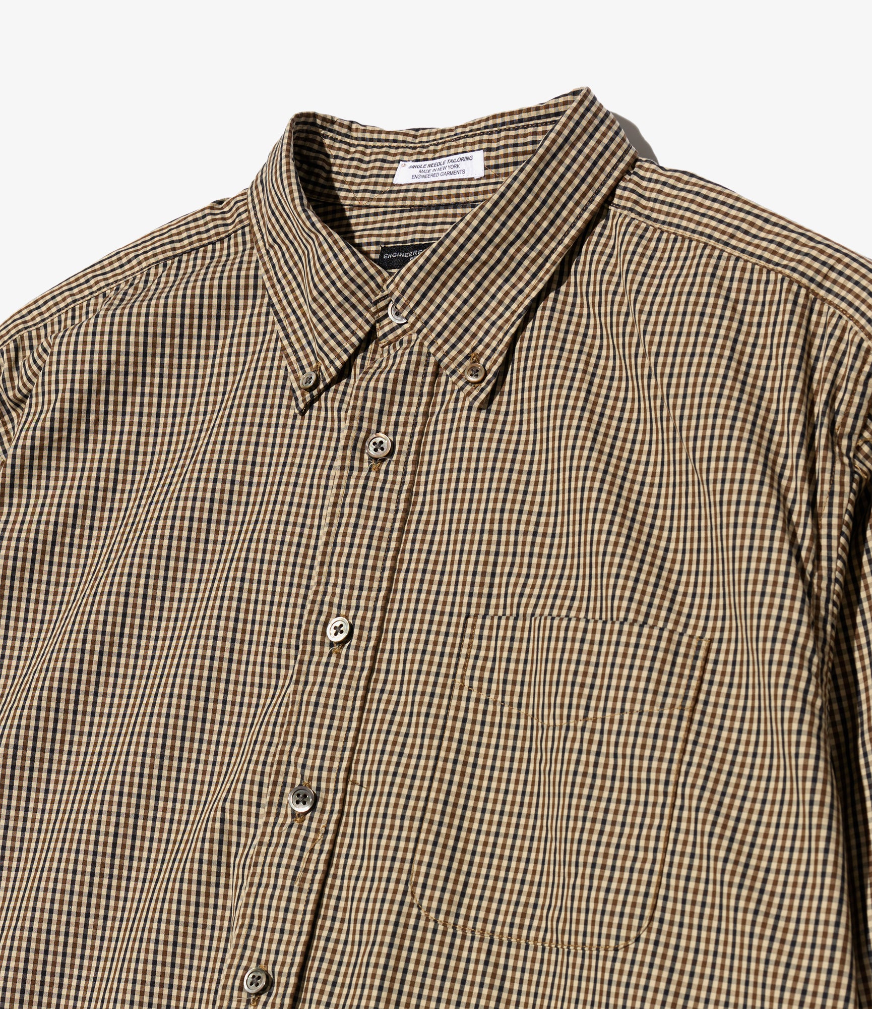 19th Century BD Shirt - Brown/Black Cotton Small Check