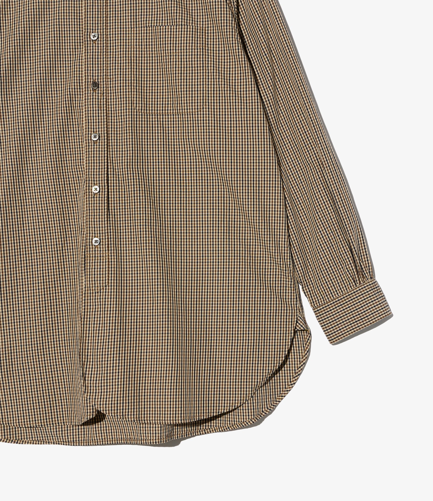 19th Century BD Shirt - Brown/Black Cotton Small Check