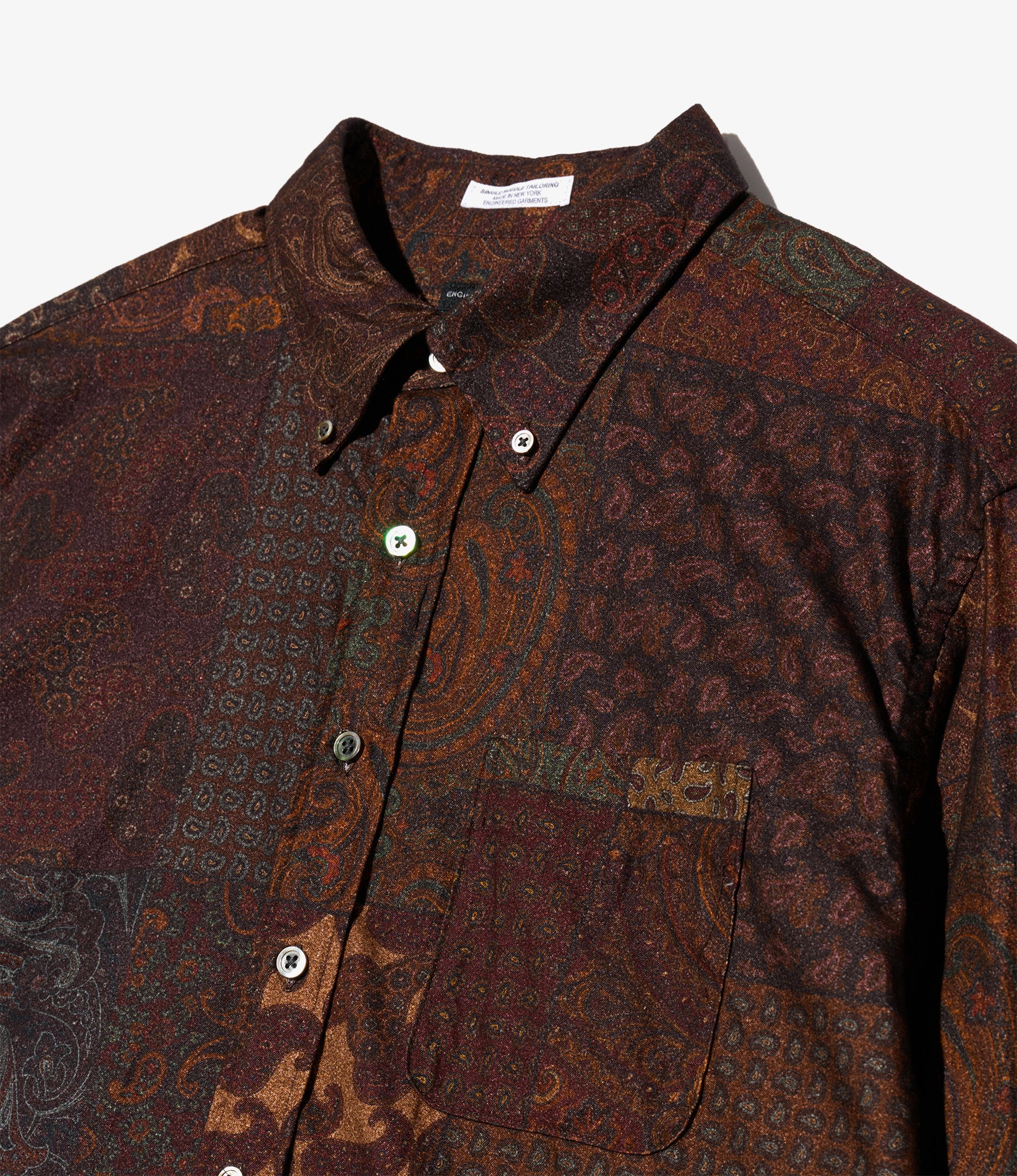 19th Century BD Shirt - Dk. Brown Cotton Paisley PW Print