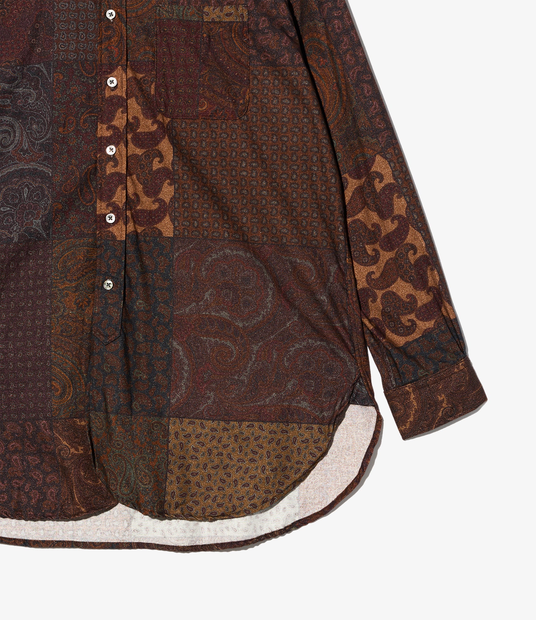 19th Century BD Shirt - Dk. Brown Cotton Paisley PW Print