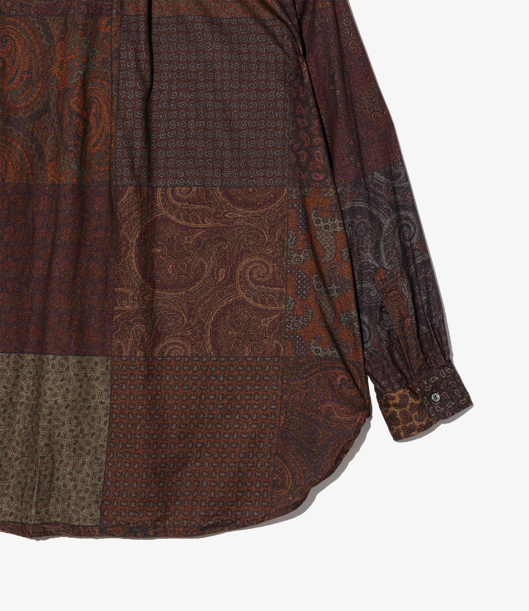 19th Century BD Shirt - Dk. Brown Cotton Paisley PW Print