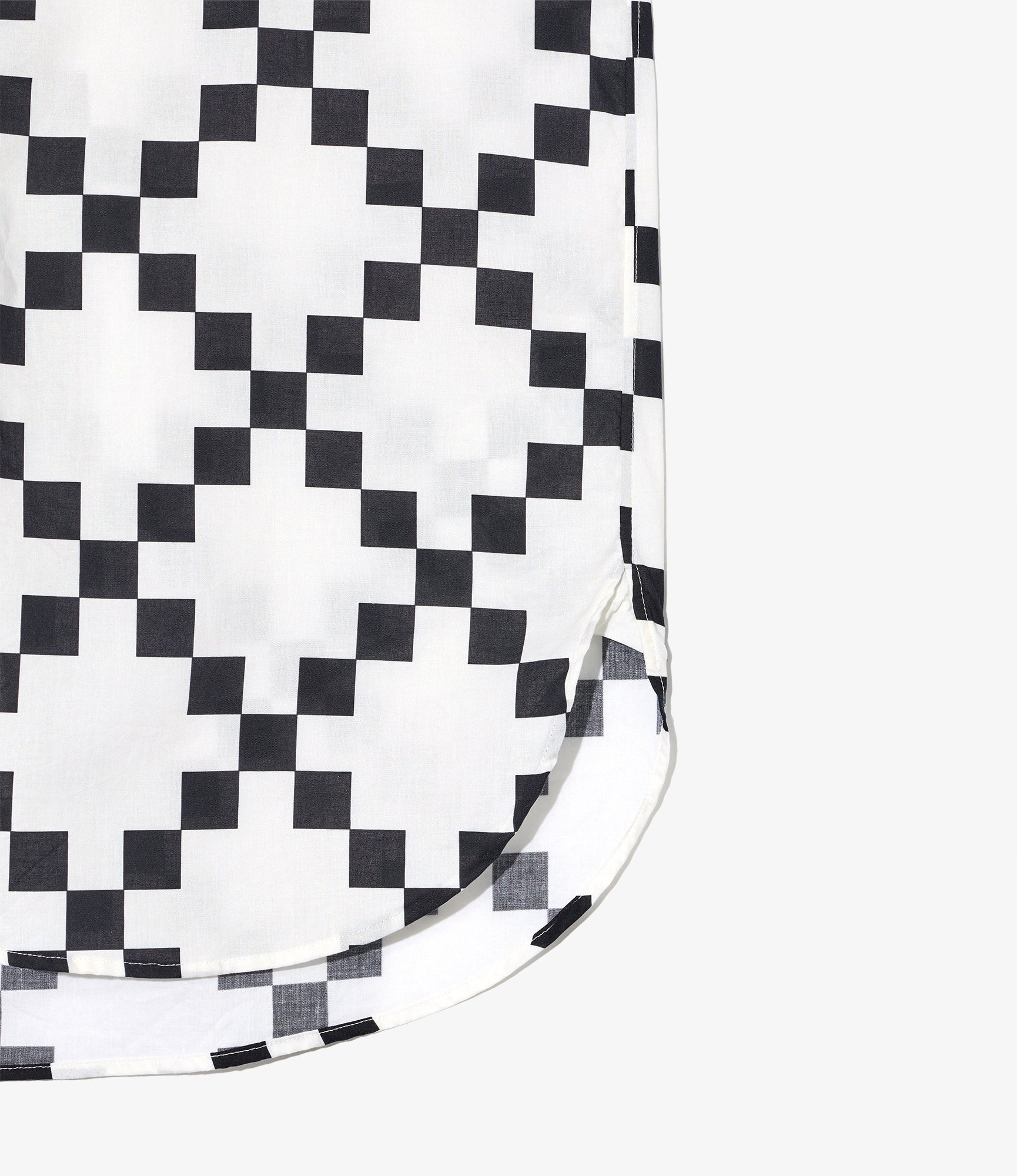 19th Century BD Shirt - White/Black Cotton Checker Print