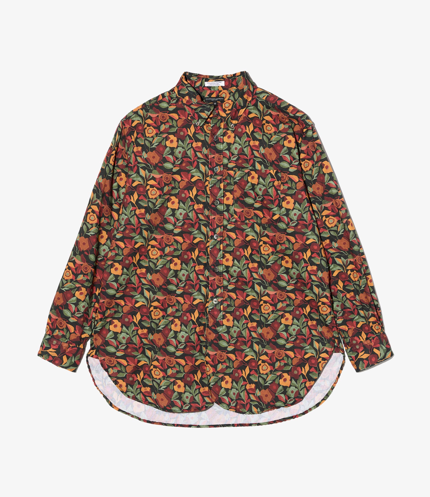 19th Century BD Shirt - Orange/Black Cotton Rose Print