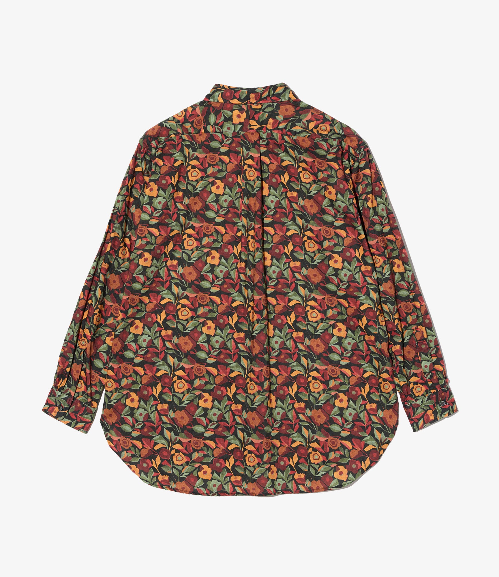 19th Century BD Shirt - Orange/Black Cotton Rose Print