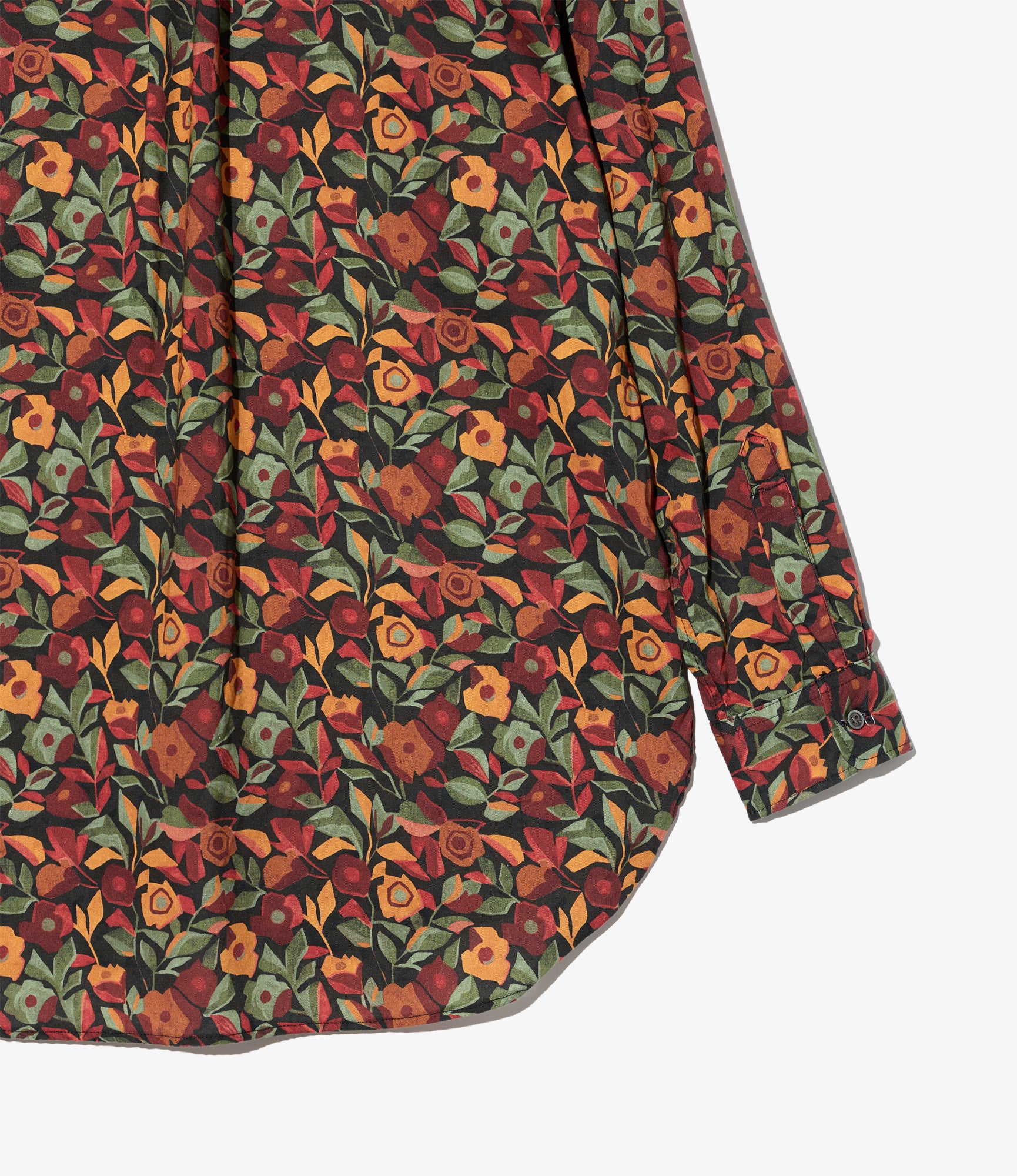 19th Century BD Shirt - Orange/Black Cotton Rose Print