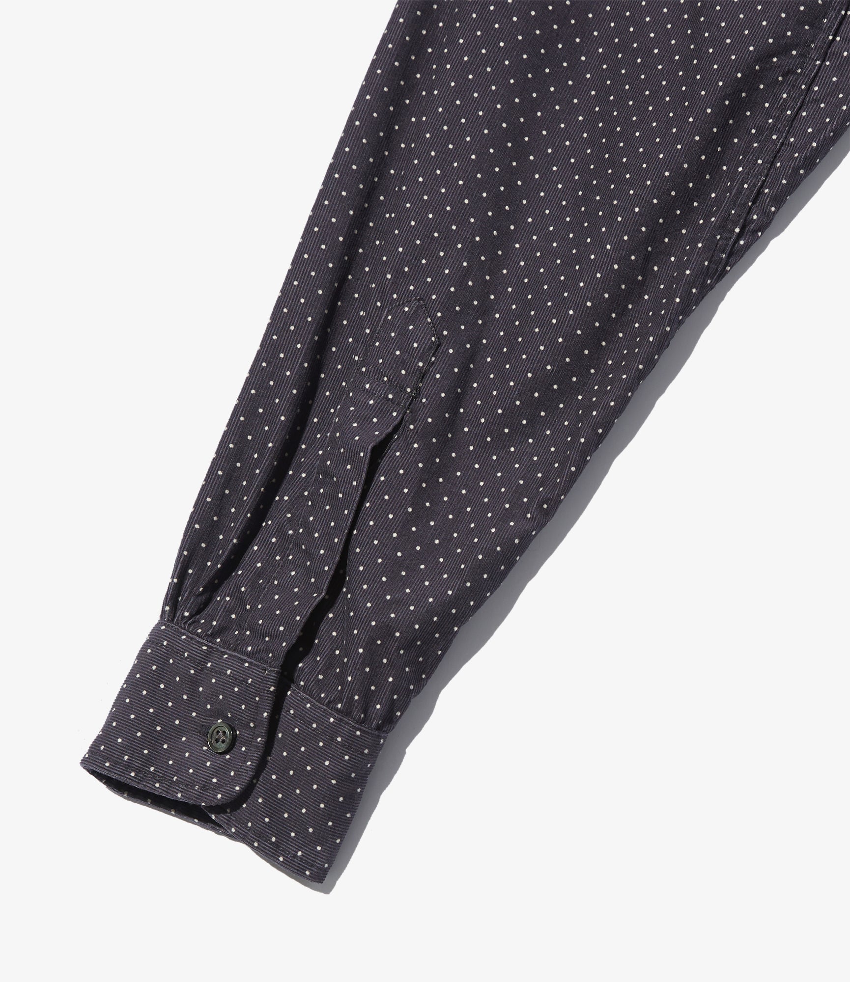 19th Century BD Shirt - Charcoal 21W Corduroy Polka Dot Print