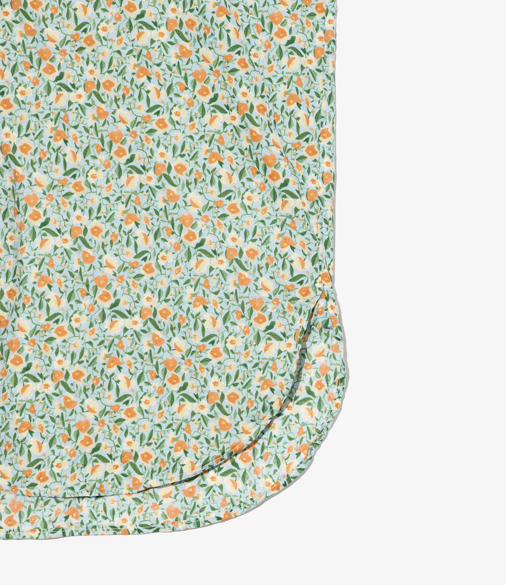 19th Century BD Shirt - Blue Small Floral Cotton Lawn