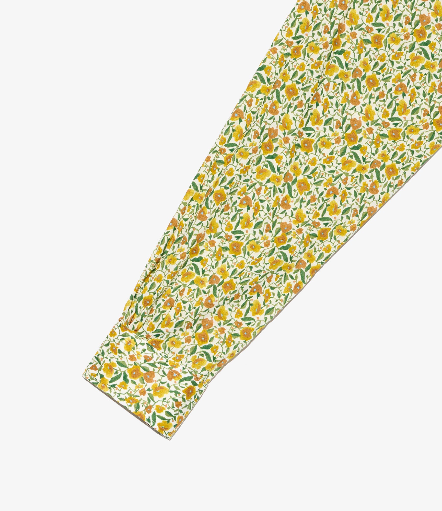 19th Century BD Shirt - Yellow Small Floral Cotton Lawn