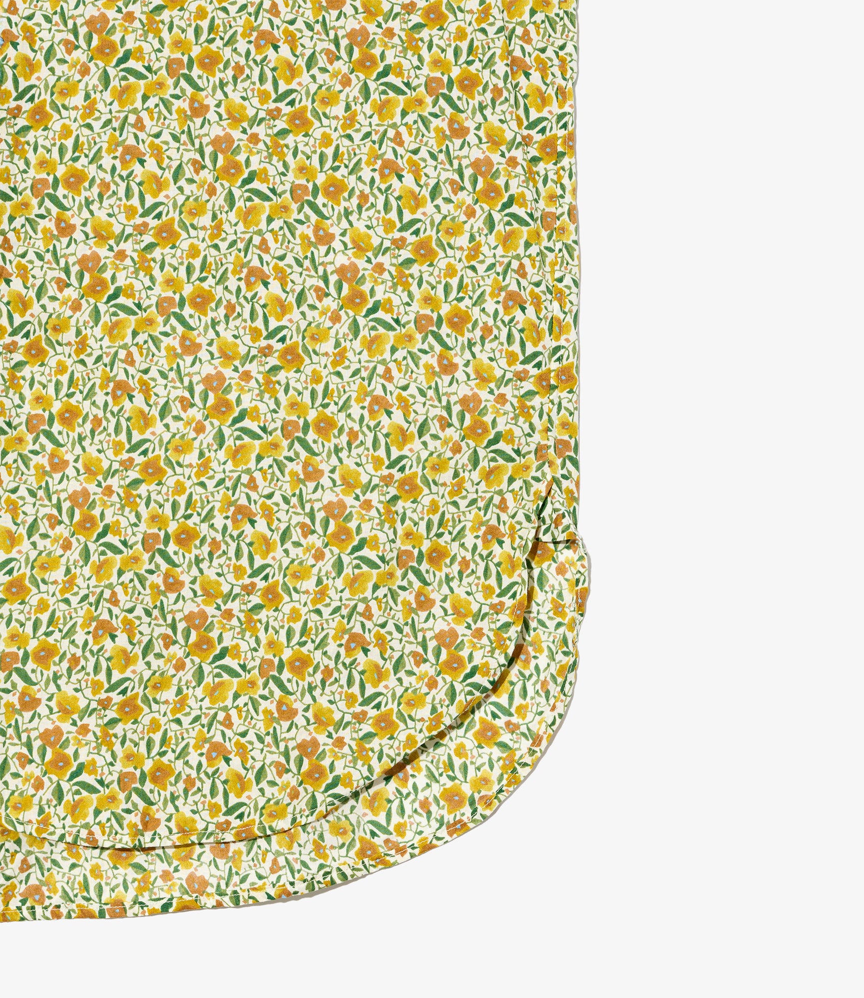 19th Century BD Shirt - Yellow Small Floral Cotton Lawn