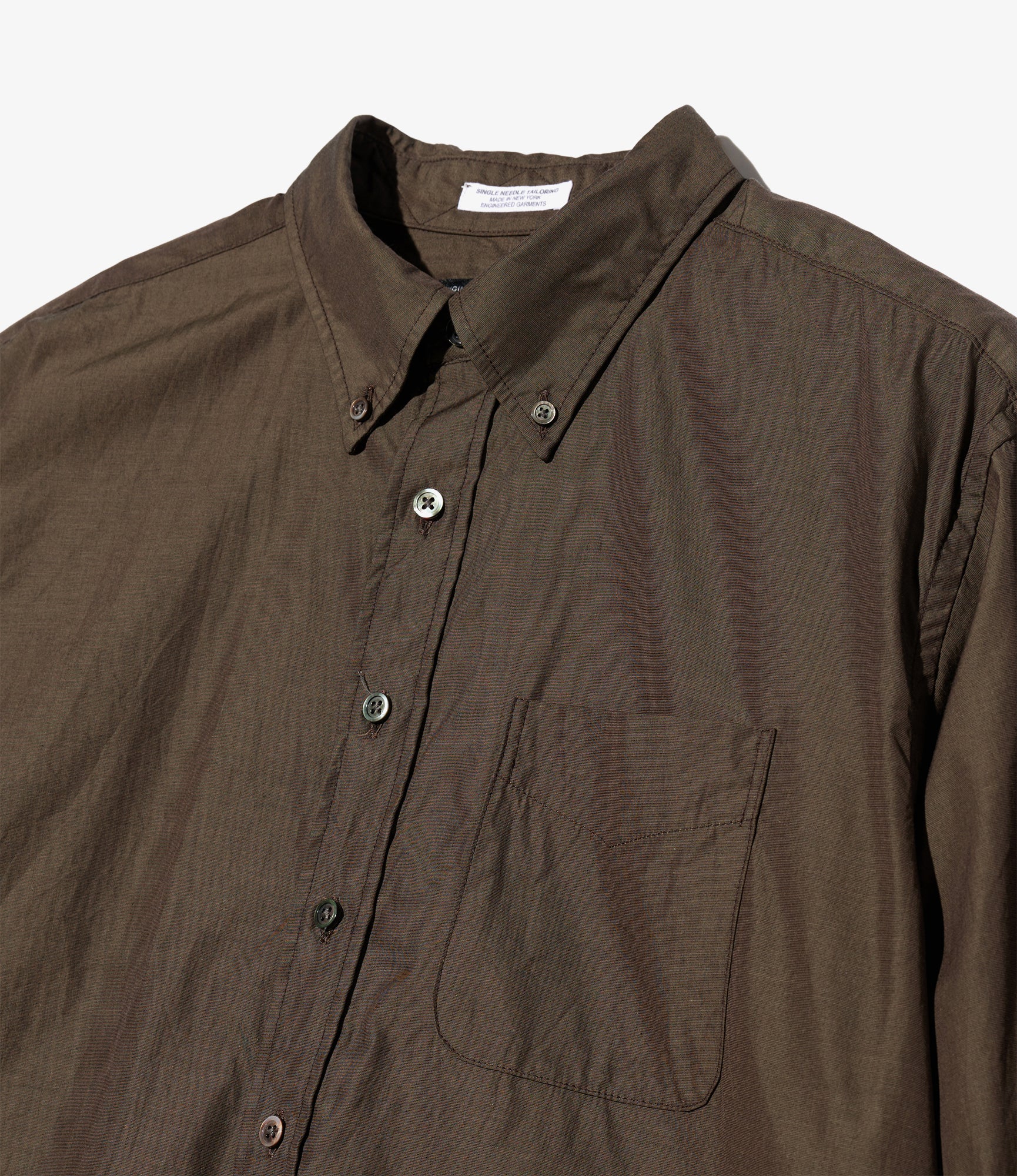 19th Century BD Shirt - Brown Cotton End on End