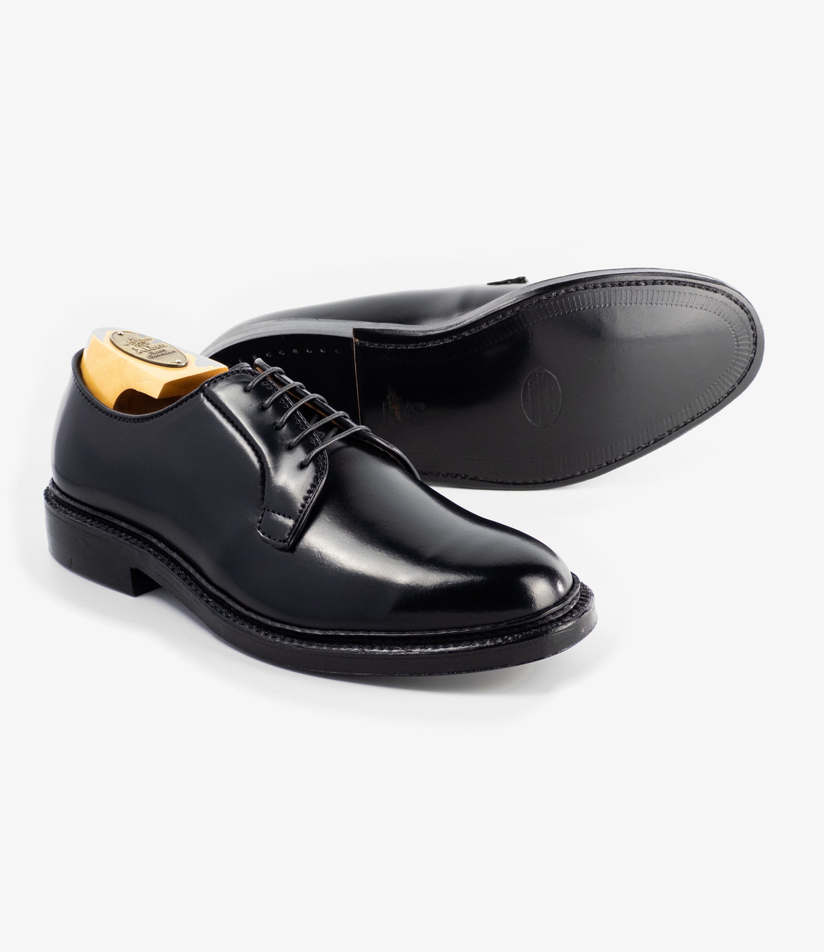 Alden - 9901 Plain Toe Blucher - Black Shell Cordovan | Nepenthes