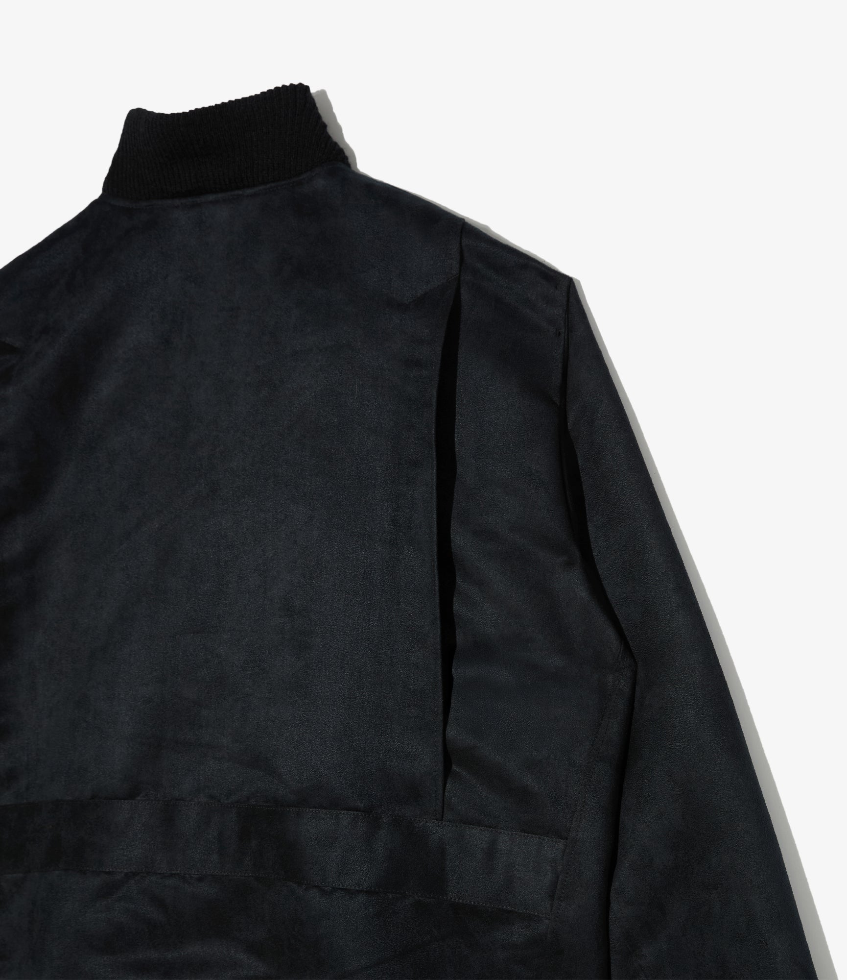A-1 Jacket - Black Polyester Fake Suede
