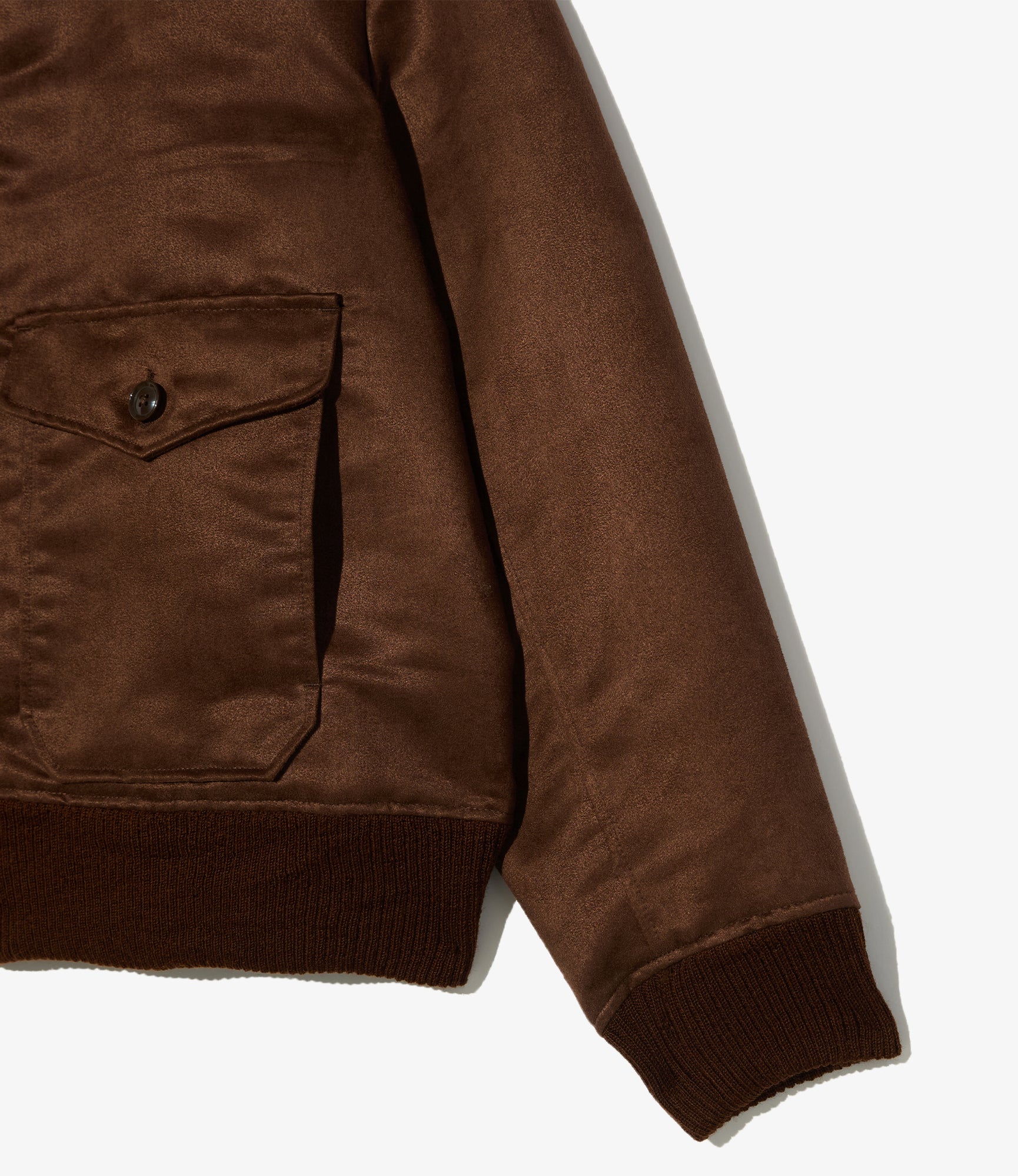 A-1 Jacket - Brown Polyester Fake Suede