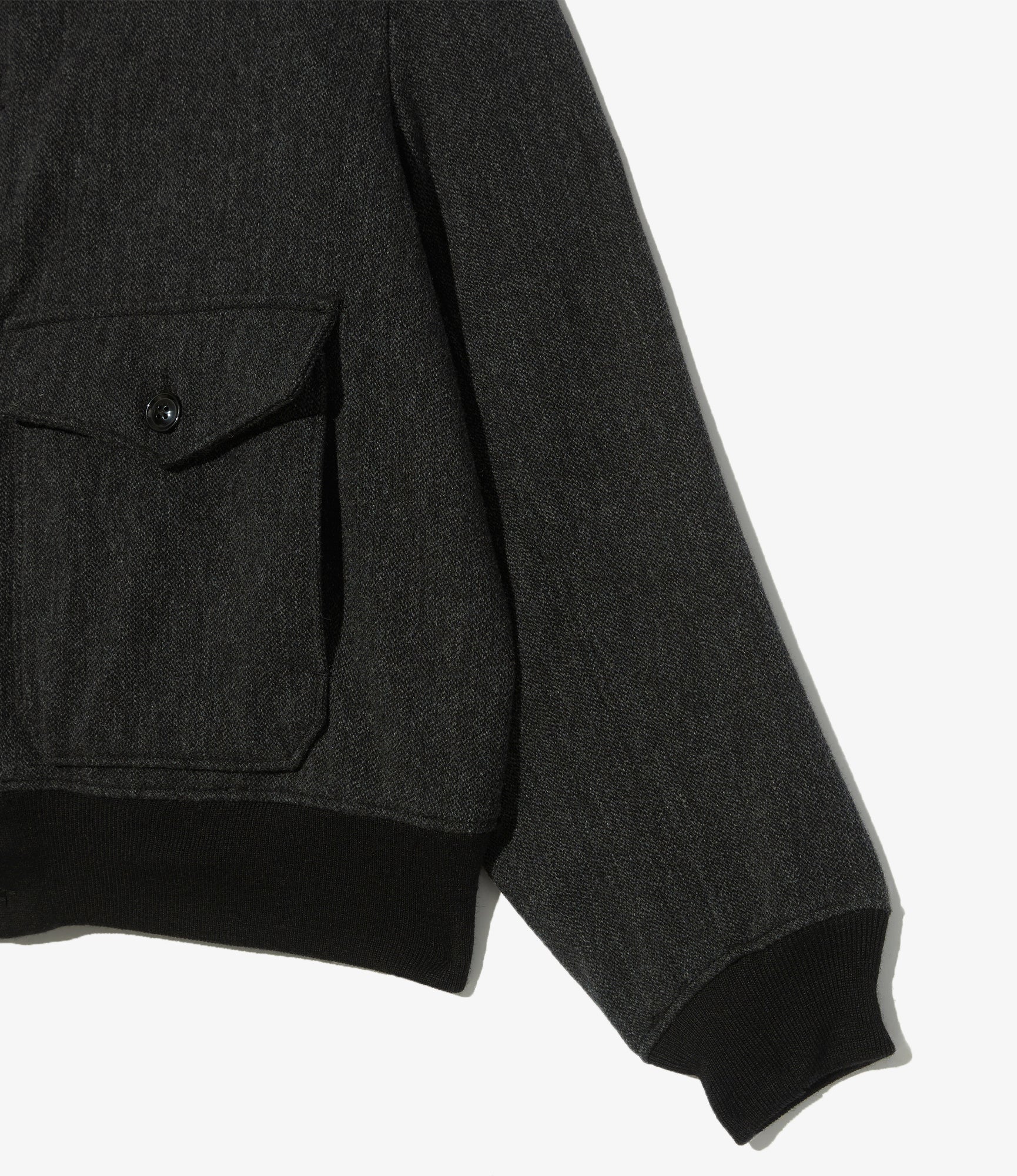 A-1 Jacket - Charcoal Wool Poly Heavy Tweed