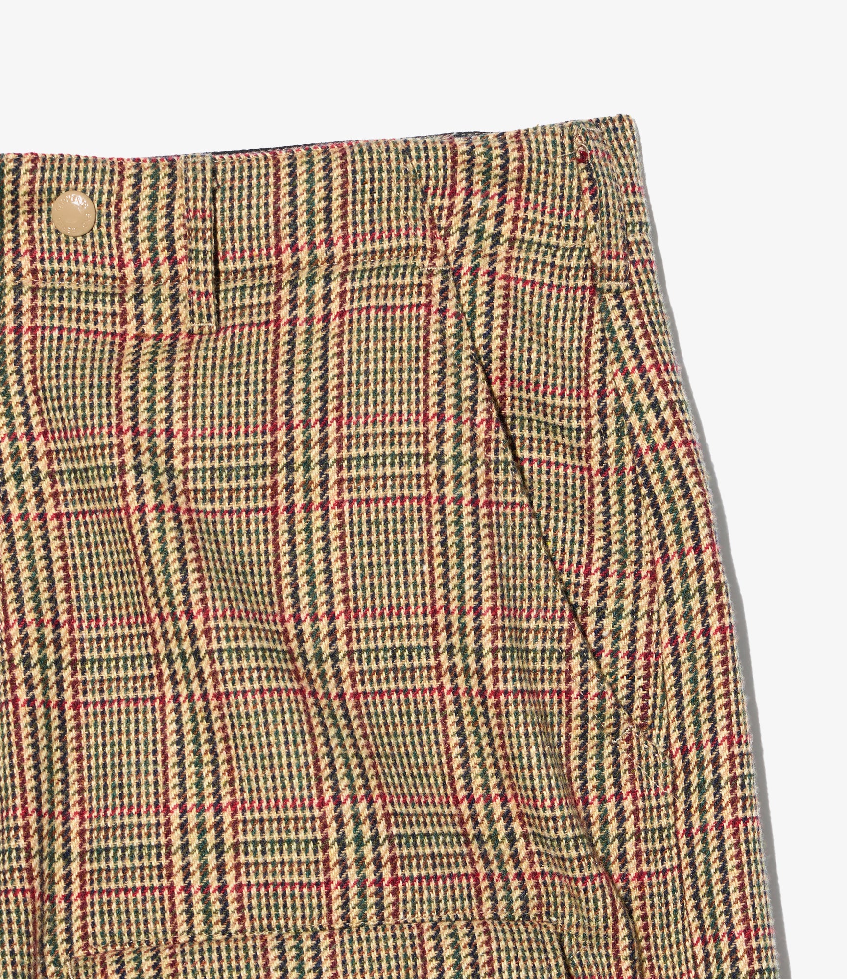 AF Over Pant - Tan/Red Wool Poly Glen Plaid
