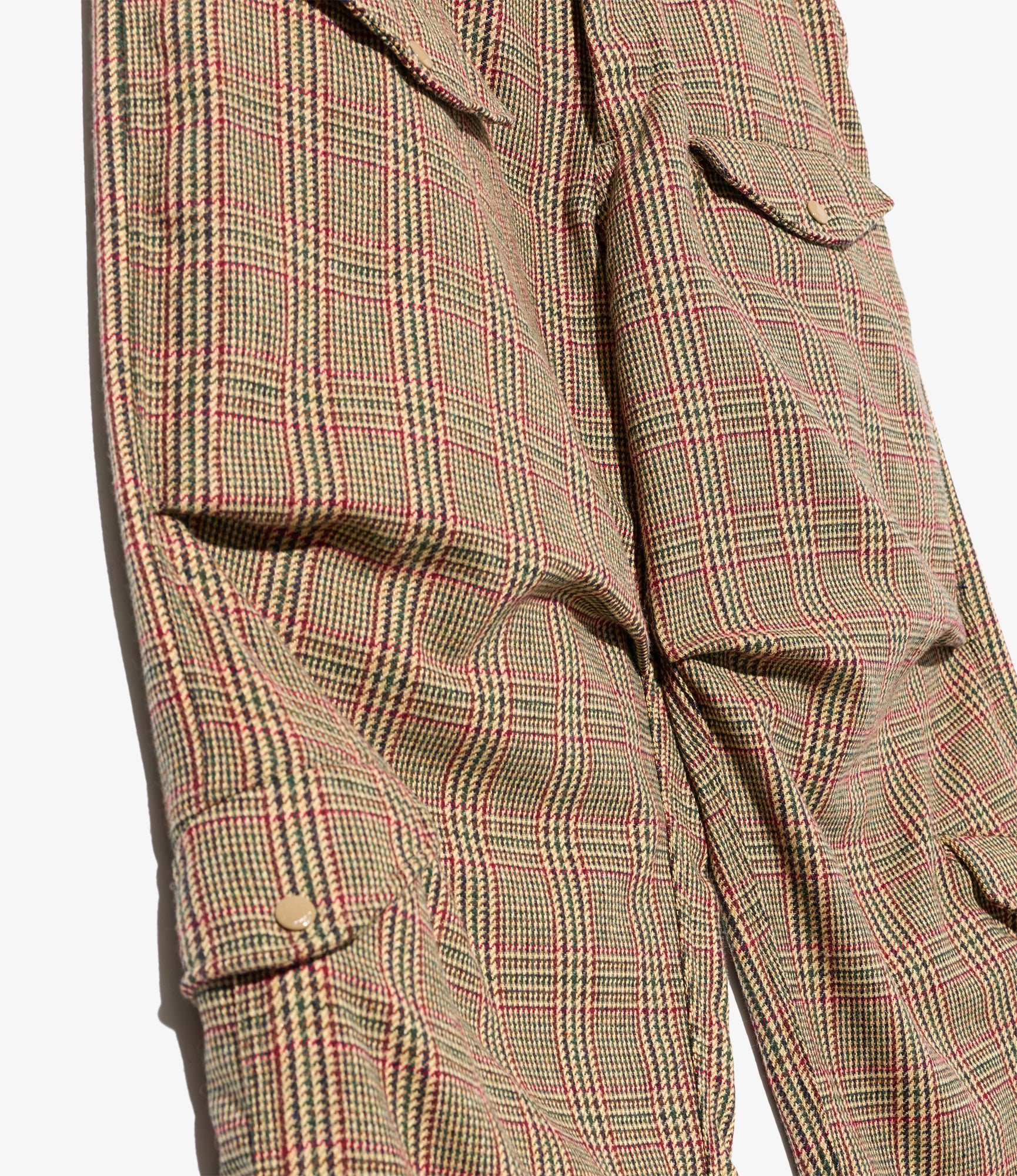 AF Over Pant - Tan/Red Wool Poly Glen Plaid