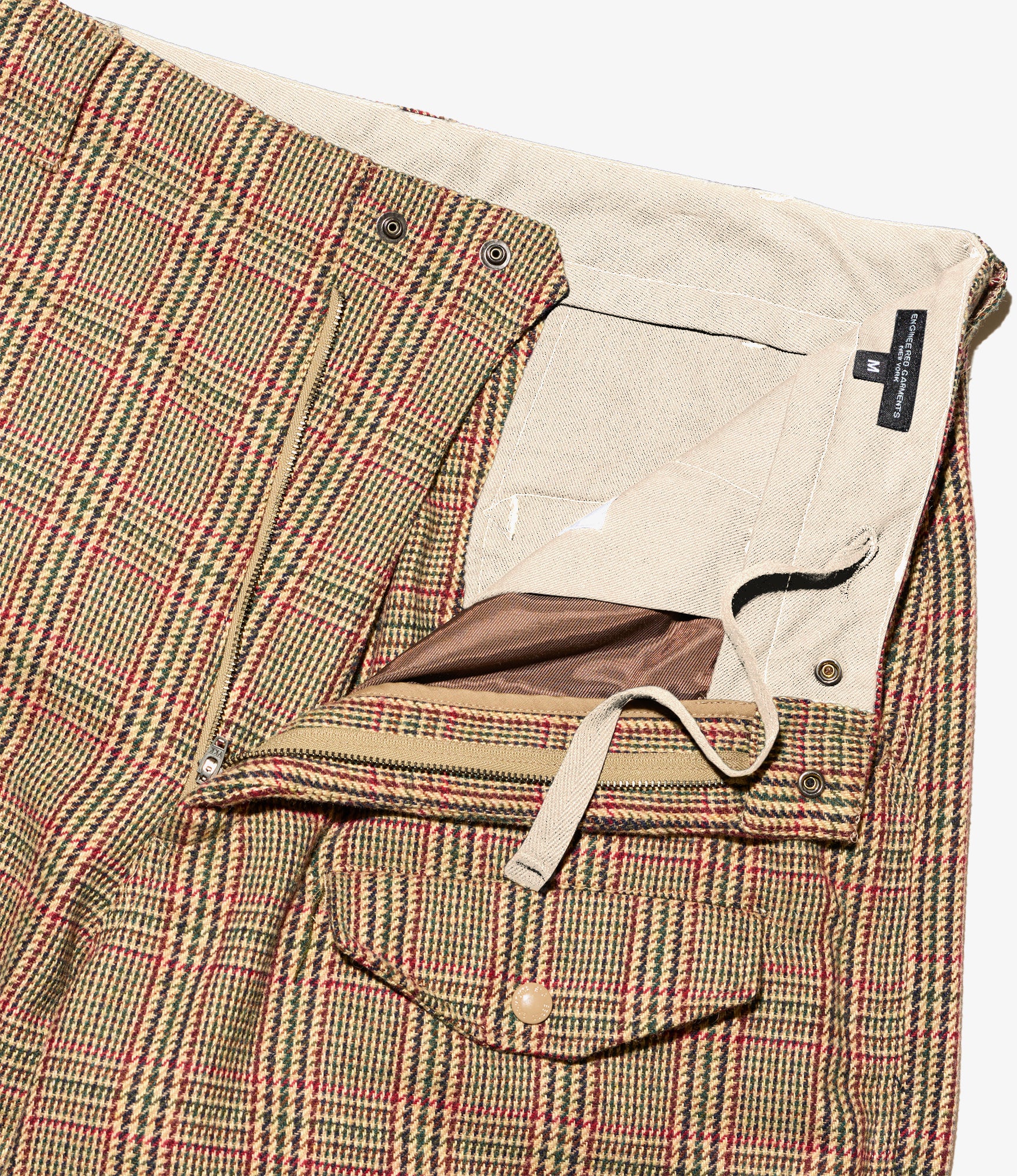 AF Over Pant - Tan/Red Wool Poly Glen Plaid