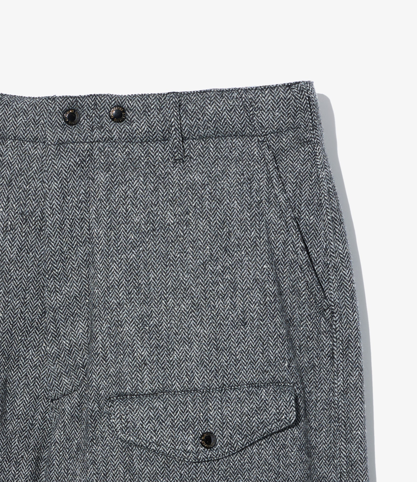 AF Over Pant - Grey Poly Wool Herringbone