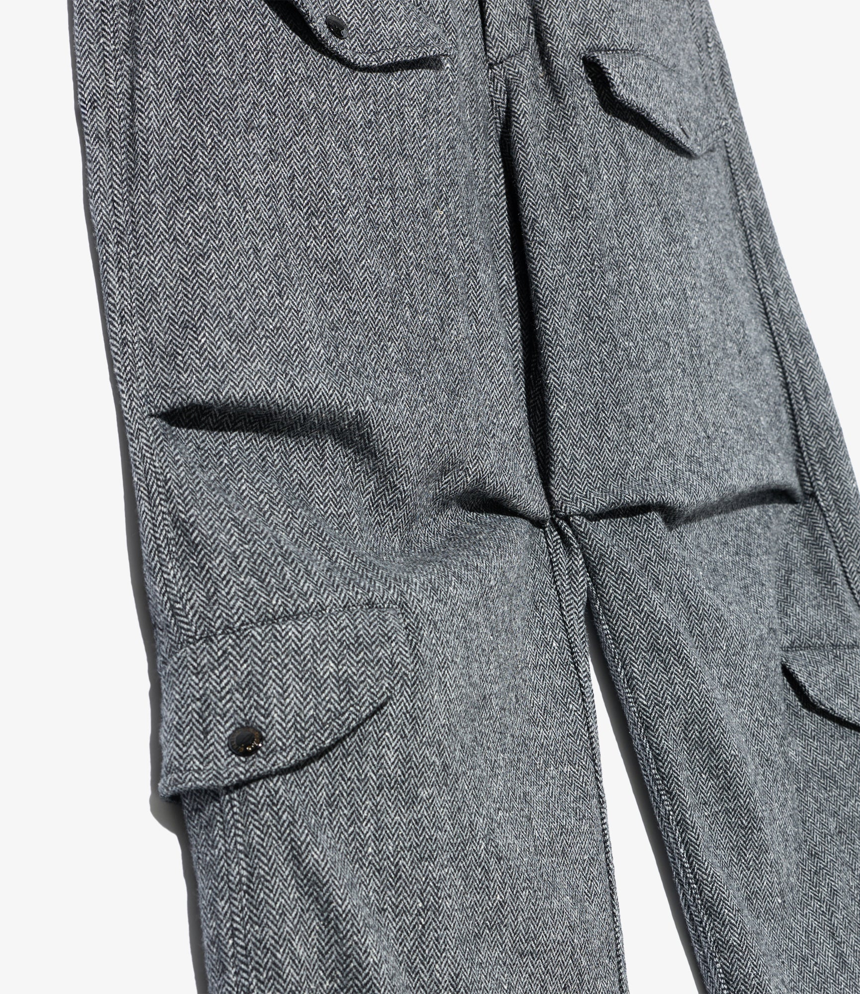 AF Over Pant - Grey Poly Wool Herringbone