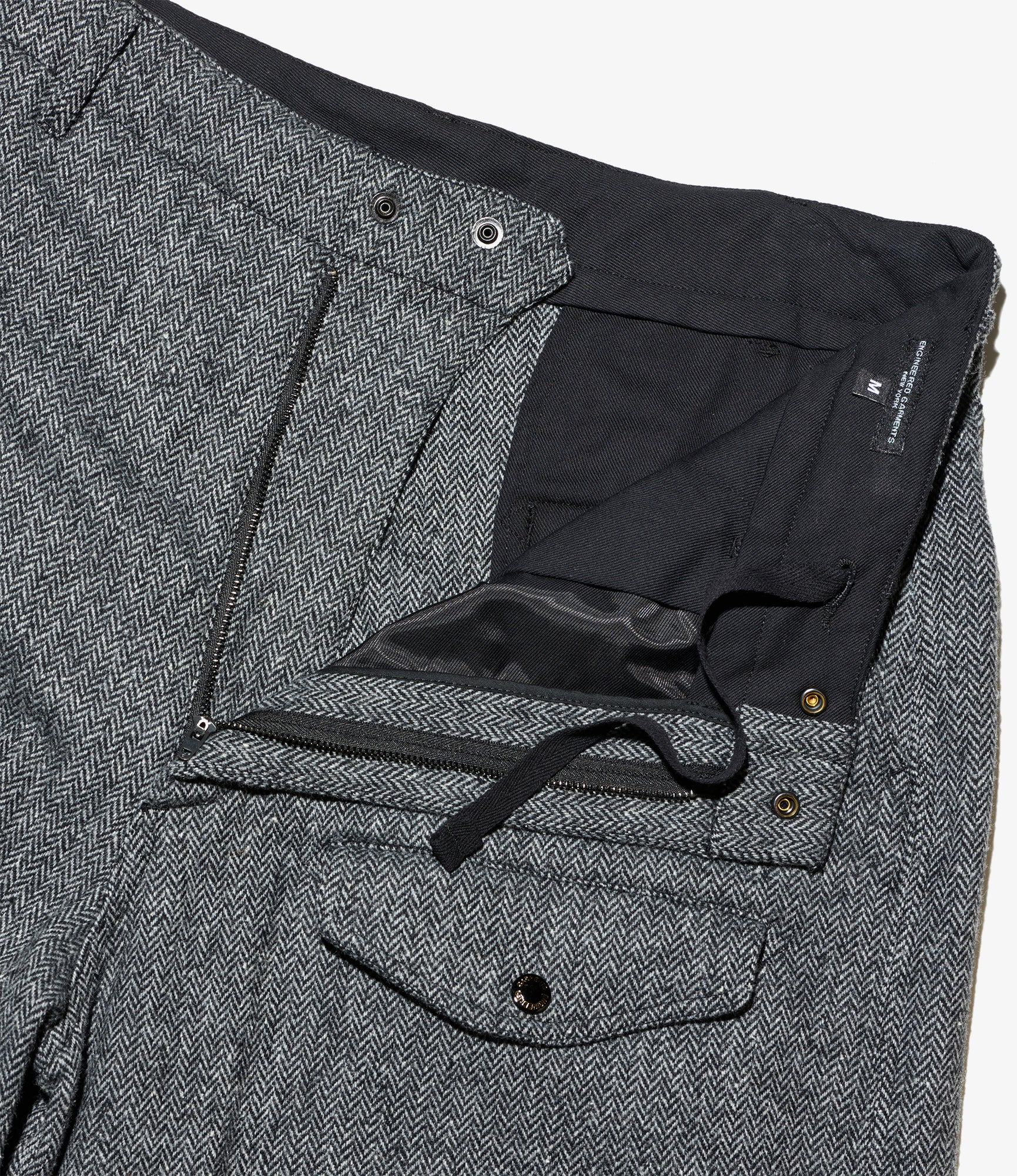 AF Over Pant - Grey Poly Wool Herringbone