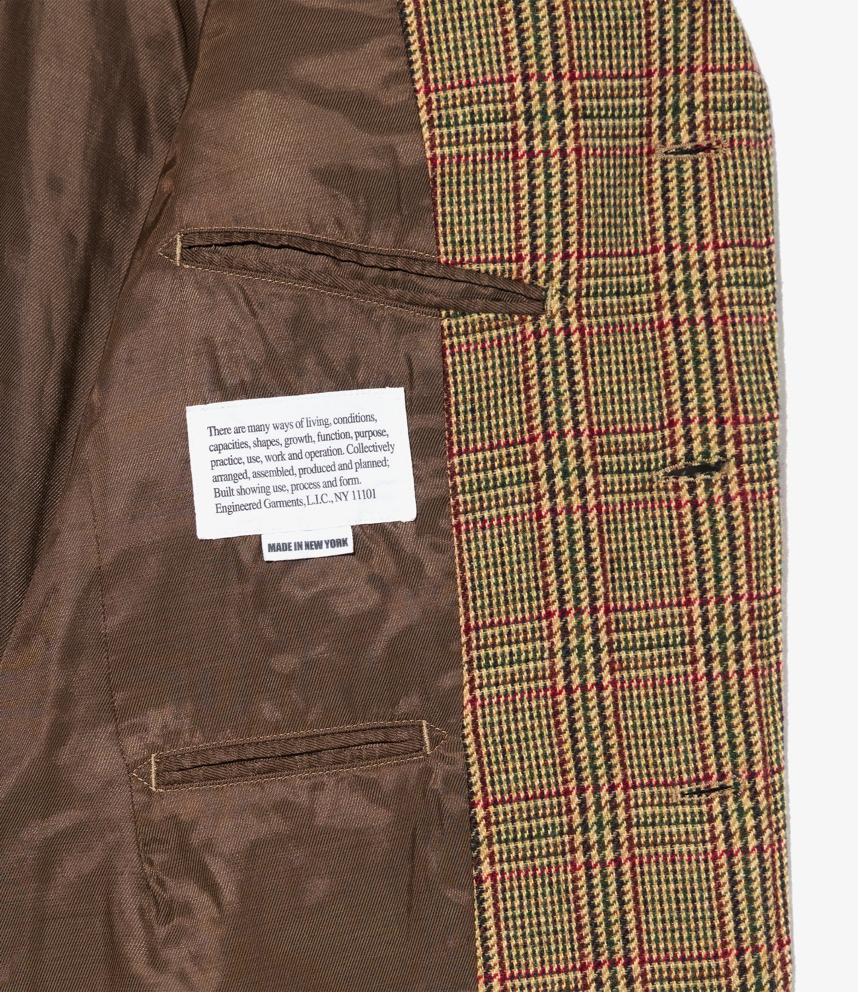 Andover Jacket - Tan/Red Wool Poly Glen Plaid