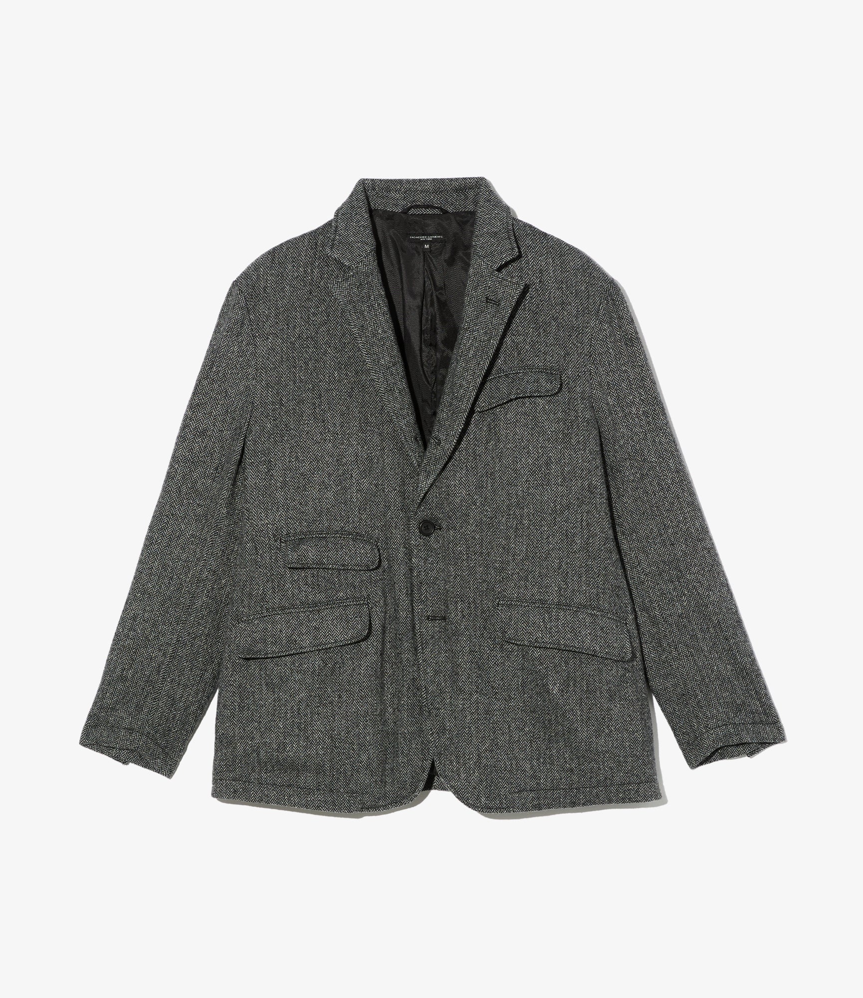 Andover Jacket - Grey Poly Wool Herringbone