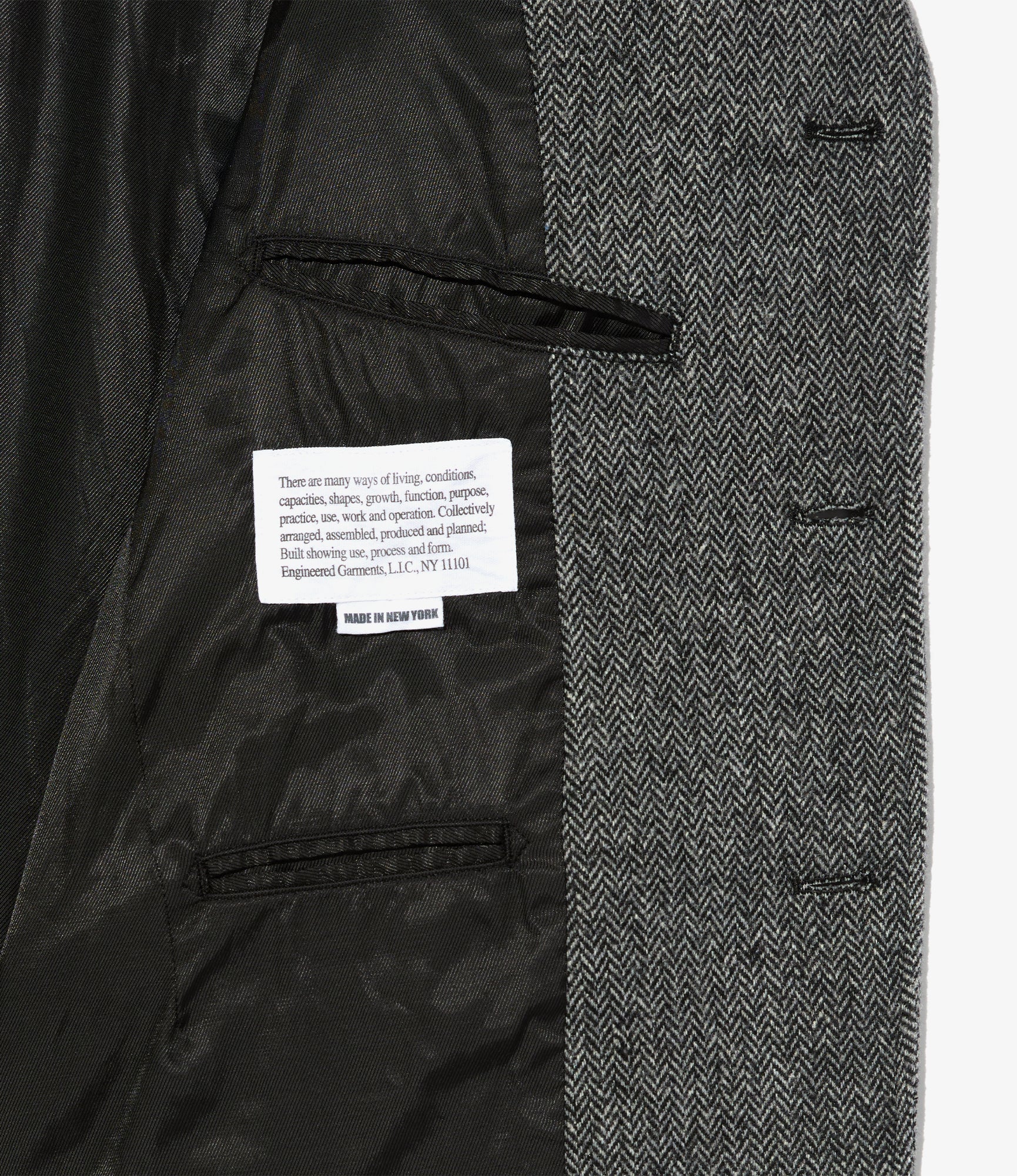 Andover Jacket - Grey Poly Wool Herringbone