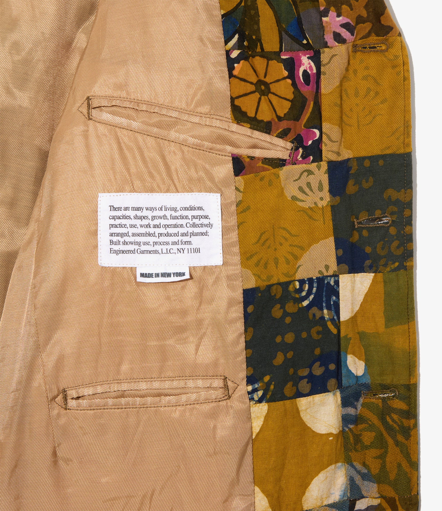 Andover Jacket - Olive Cotton Multi Pattern Patchwork