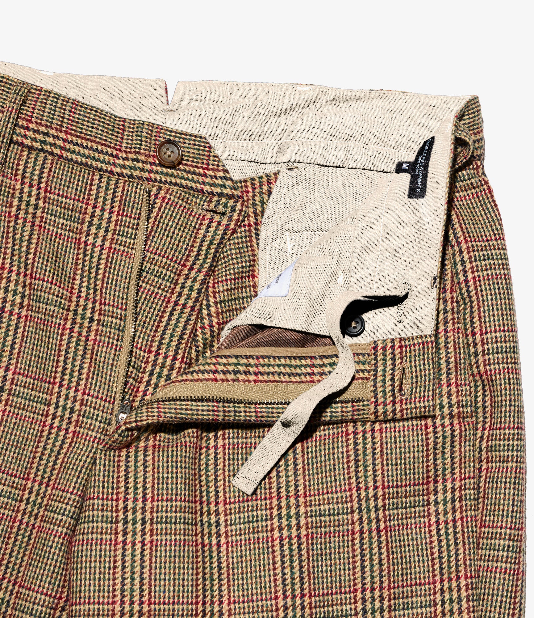 Andover Pant - Tan/Red Wool Poly Glen Plaid