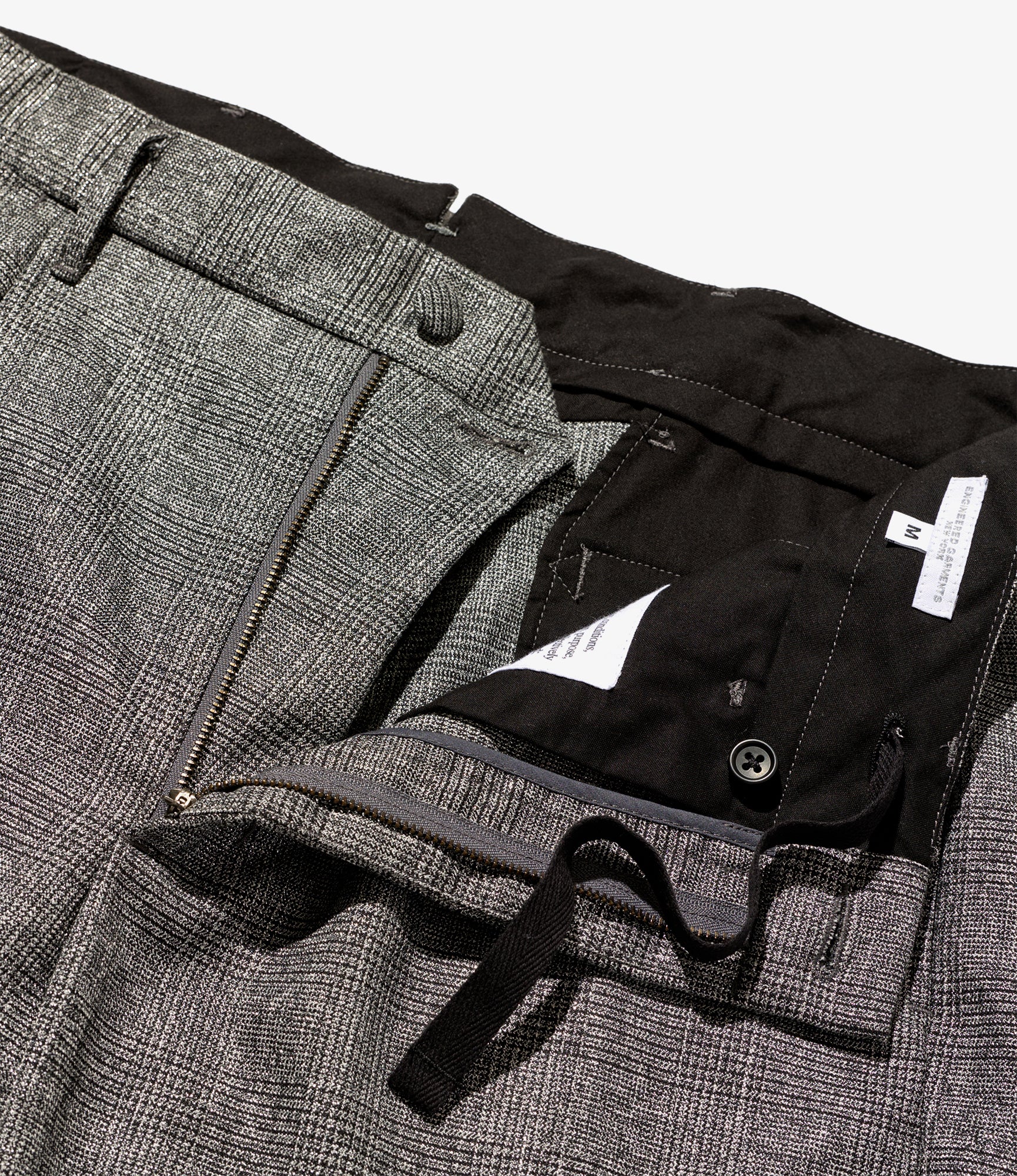 Andover Pants - Dk. Grey Polyester Lurex Glen Plaid