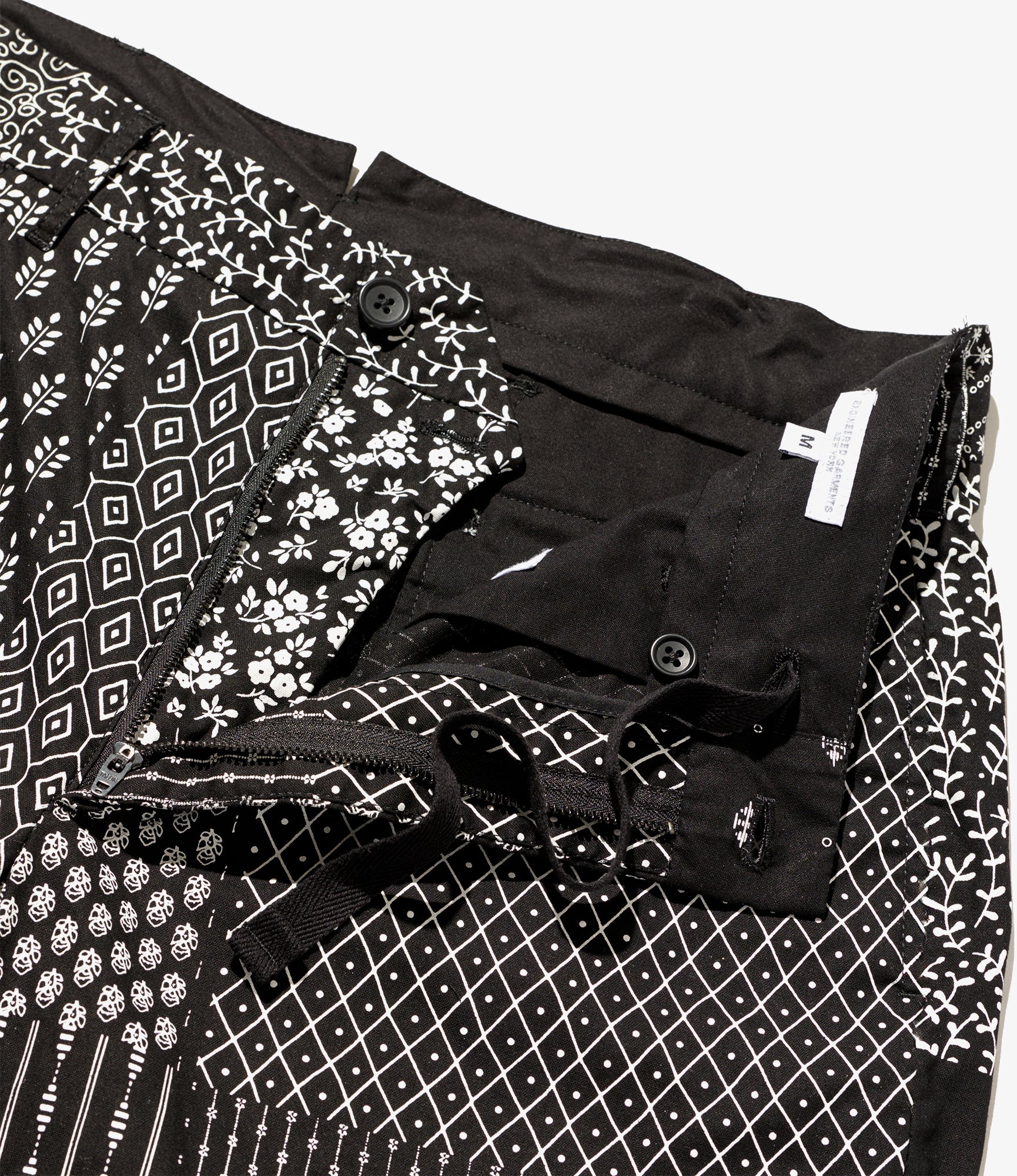 Andover Pant - Black/White Cotton Patchwork Print