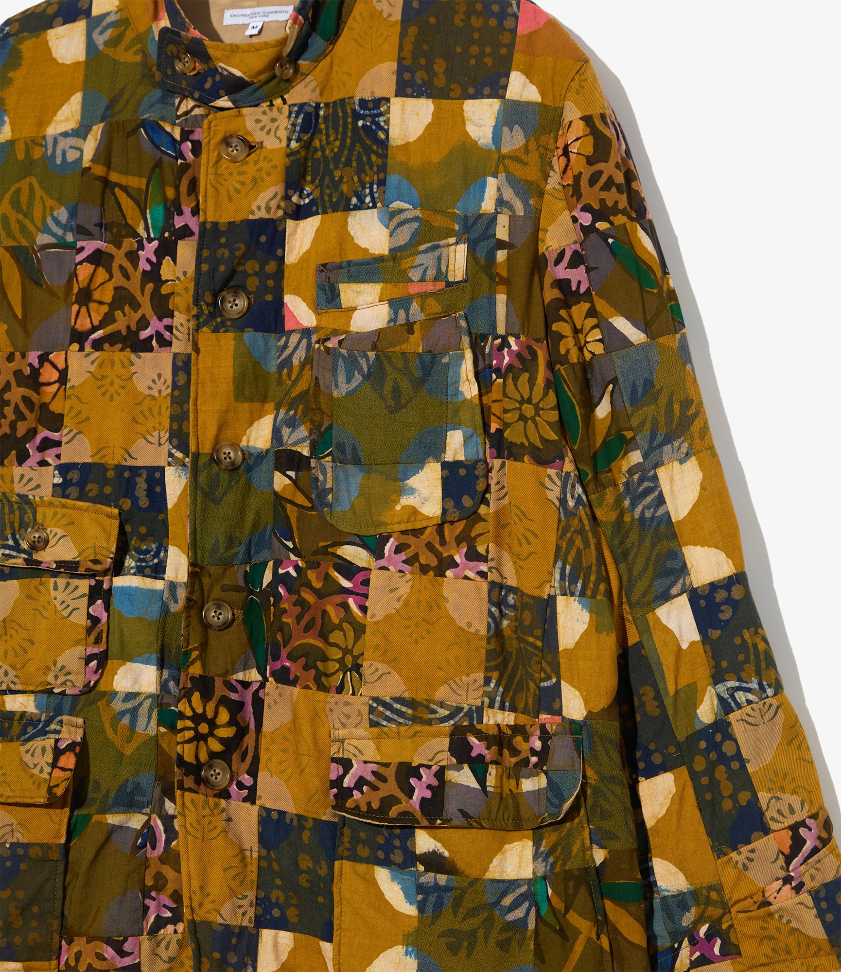 AN Jacket - Olive Cotton Multi Pattern Patchwork