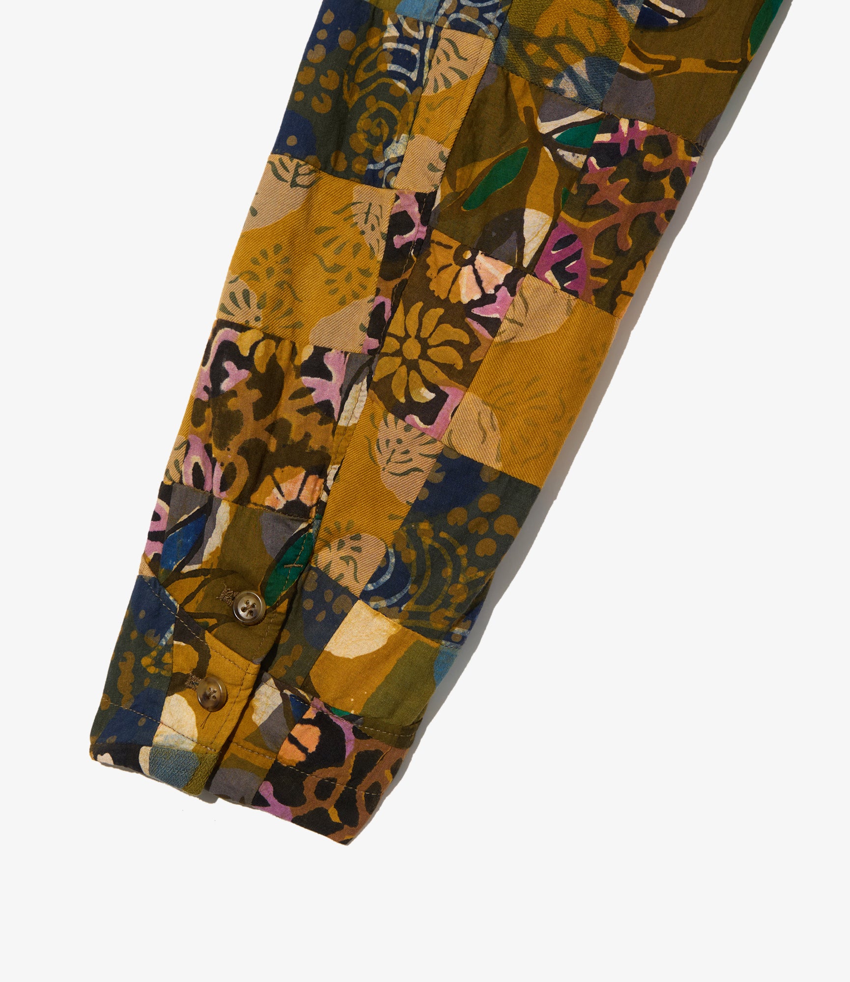 AN Jacket - Olive Cotton Multi Pattern Patchwork
