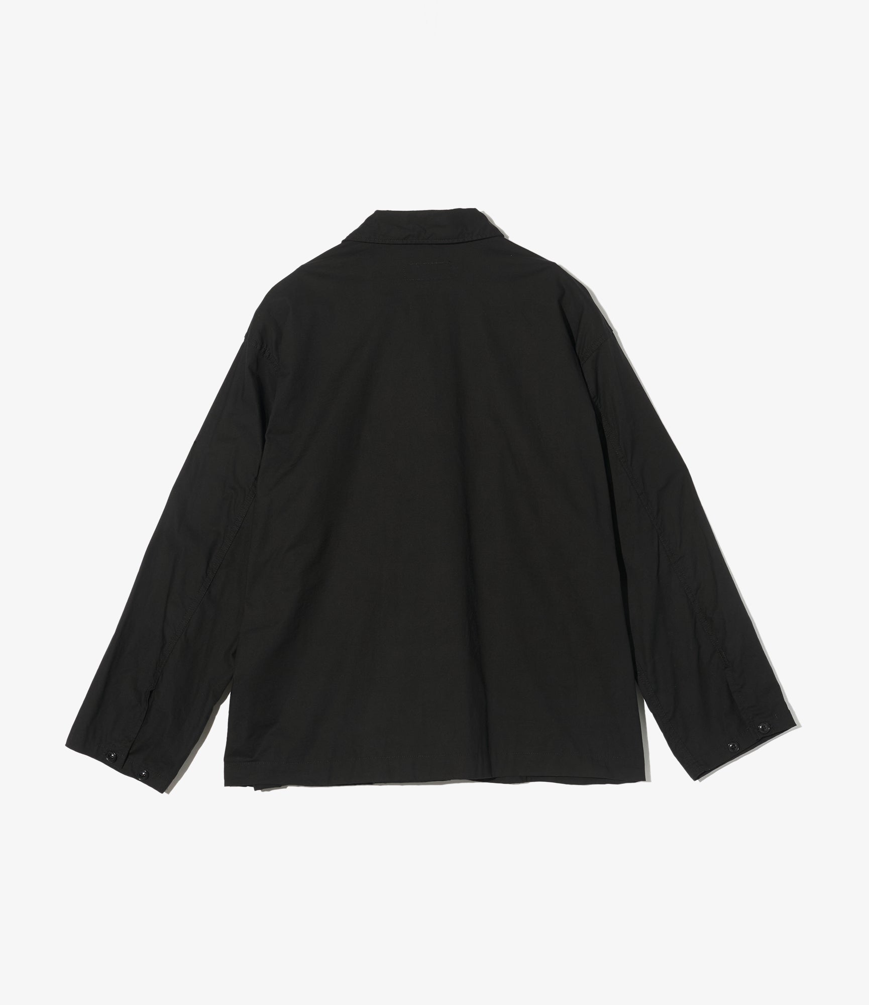 Army Pop Over Shirt - Black Kona Cotton