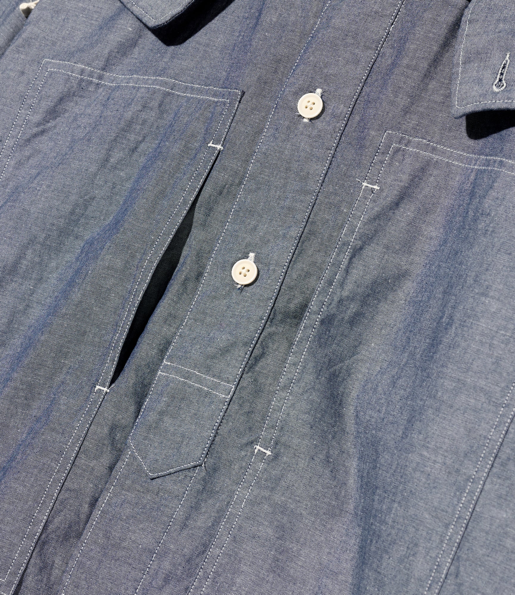 Army Shirt - Indigo Cotton Chambray