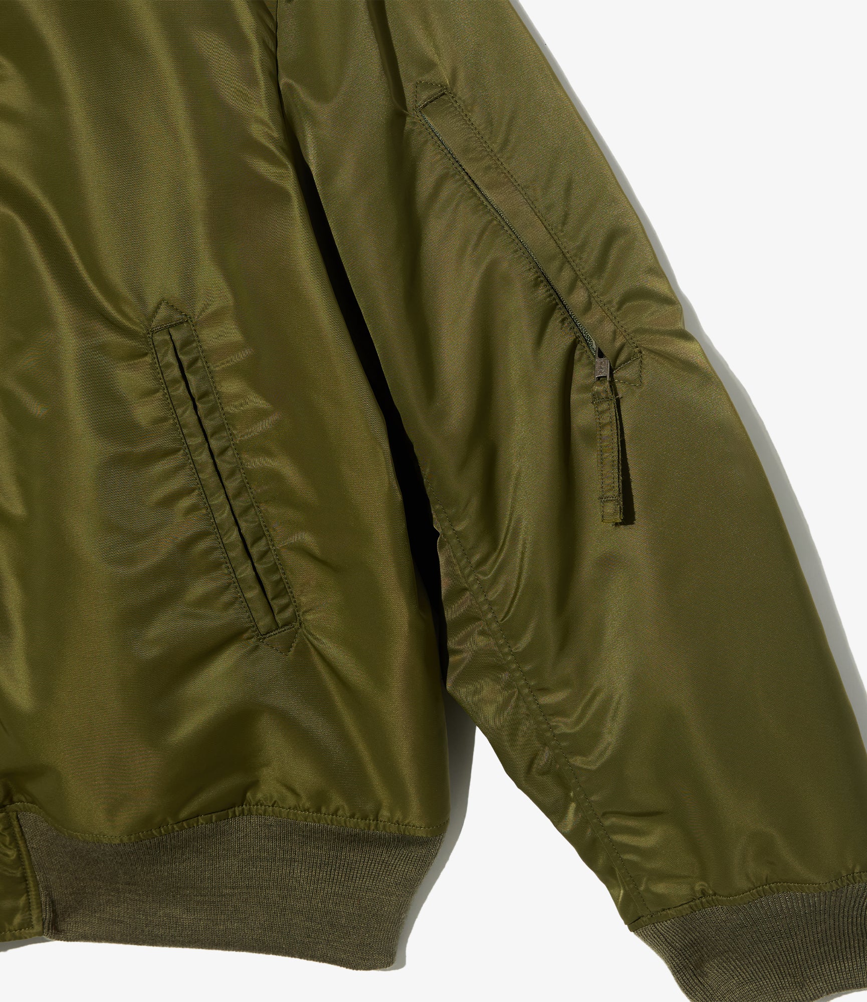 Aviator Jacket - Olive Flight Satin Nylon