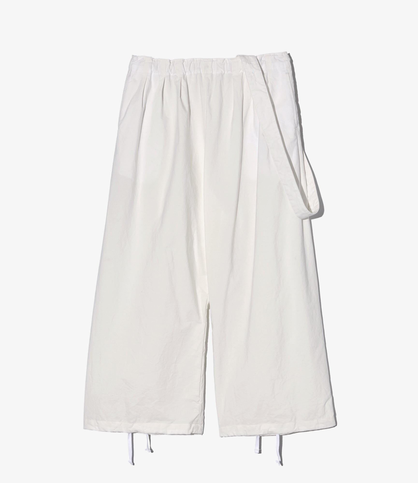 Women's Balloon Pant - White Cotton Heavy Poplin