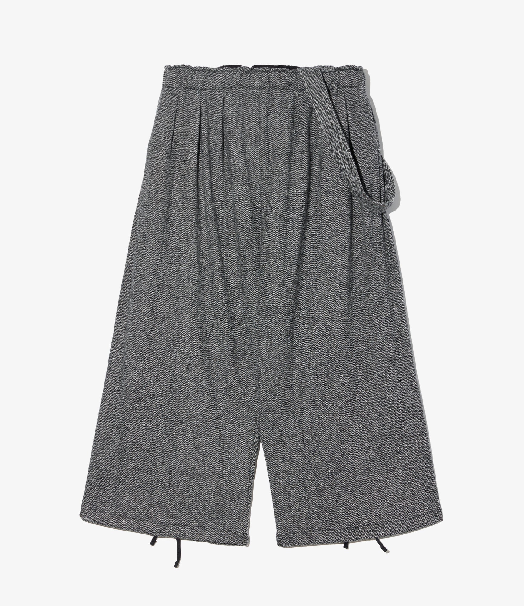 Women's Balloon Pant - Grey Poly Wool Herringbone