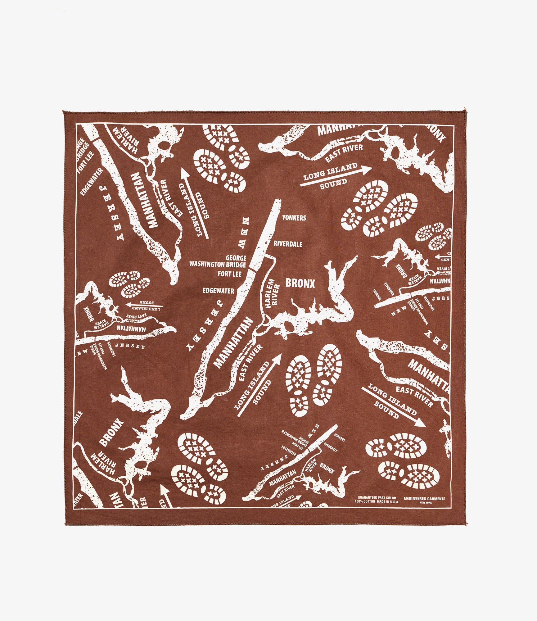 Printed Bandana - Brown - Map