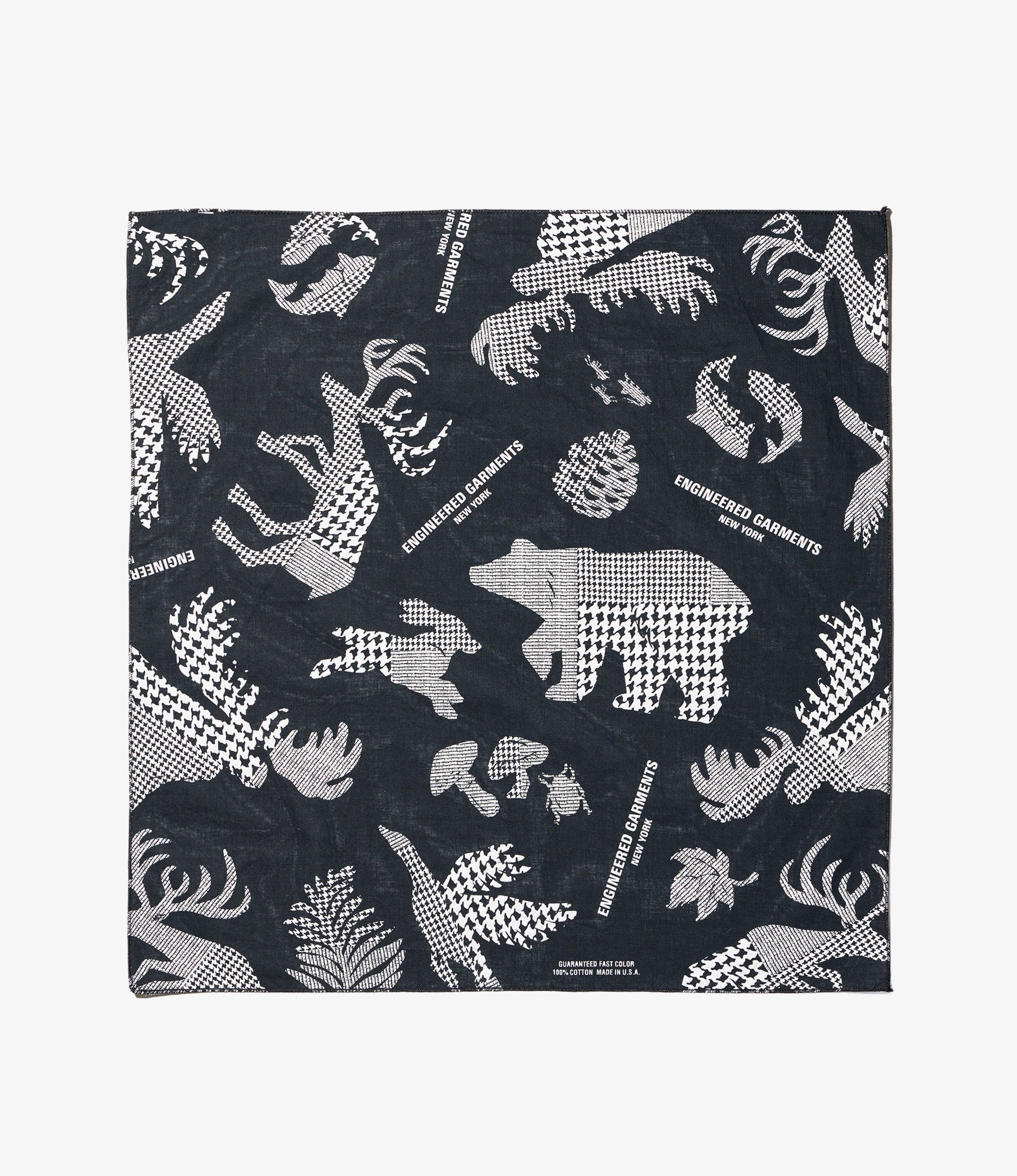 Printed Bandana - Black - Animal