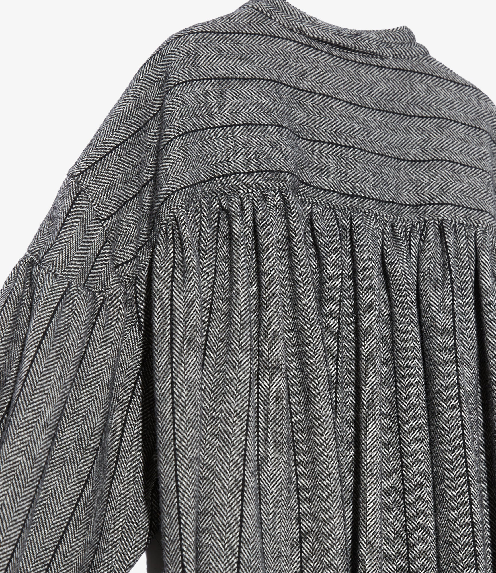 Women's Banded Painter Dress - Dk. Grey Wool Striped HB